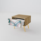 VELVET CROSSING Mesita de Noche en Efecto Roble