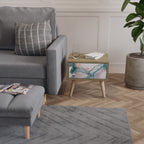 VELVET CROSSING Mesita de Noche en Efecto Roble