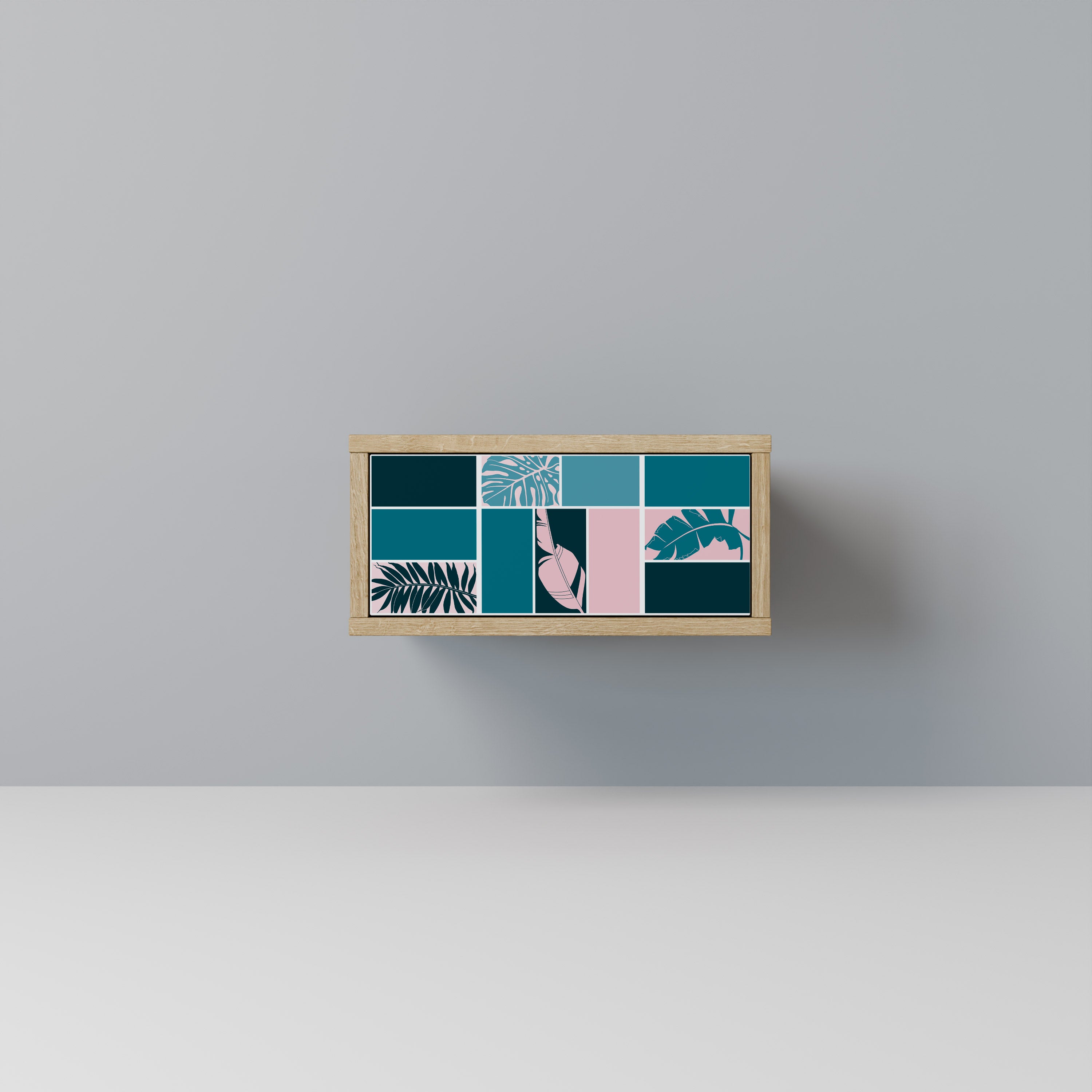 COMBINATION OF SHAPES Nightstand in Oak Effect