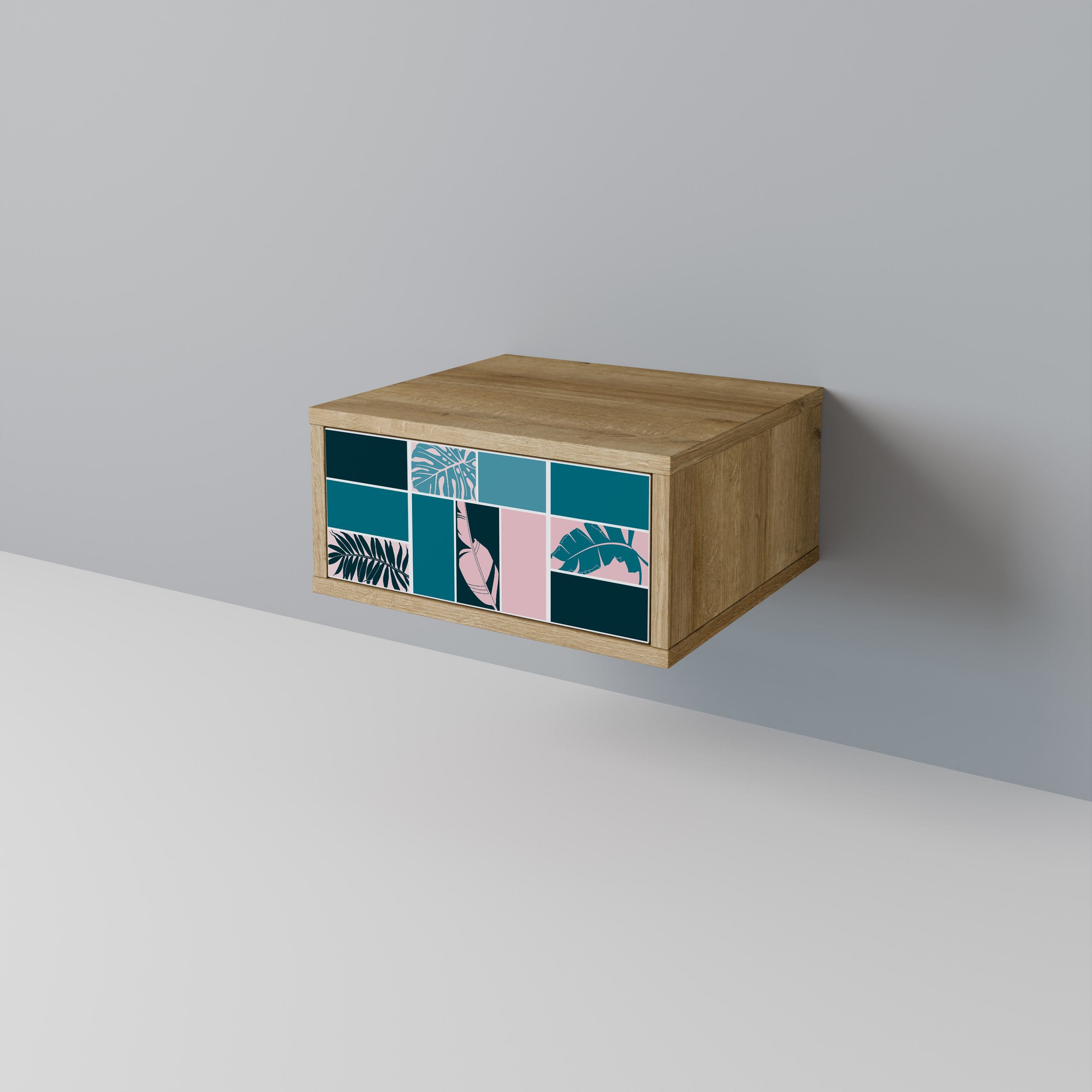 COMBINATION OF SHAPES Nightstand in Oak Effect