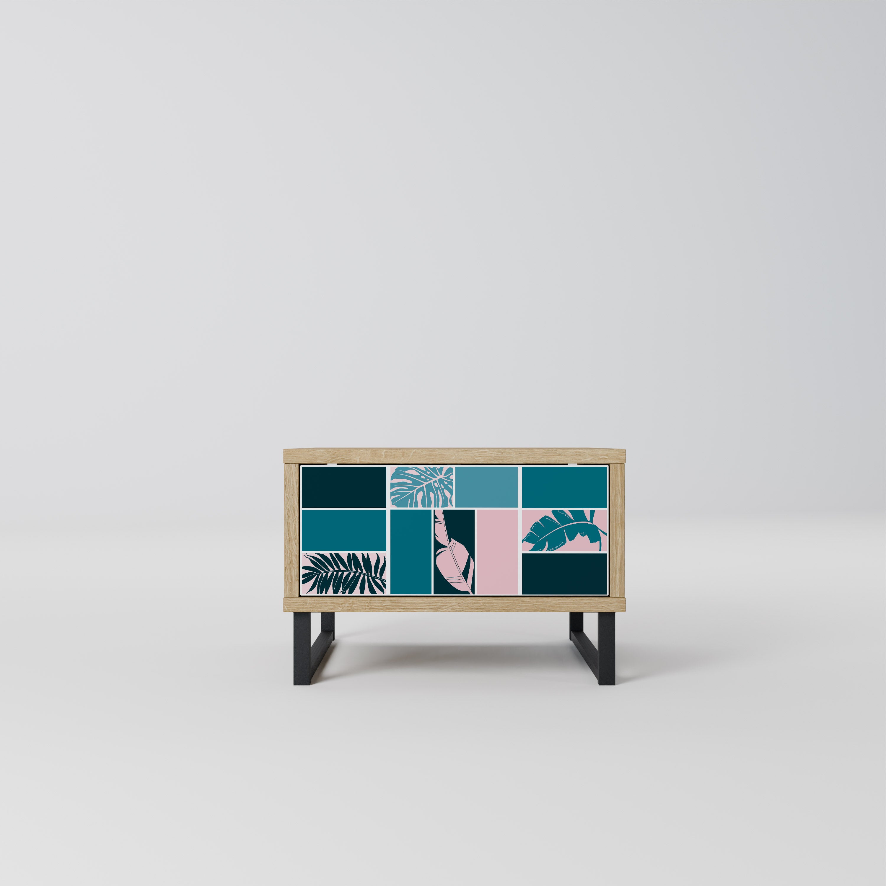 COMBINATION OF SHAPES Nightstand in Oak Effect