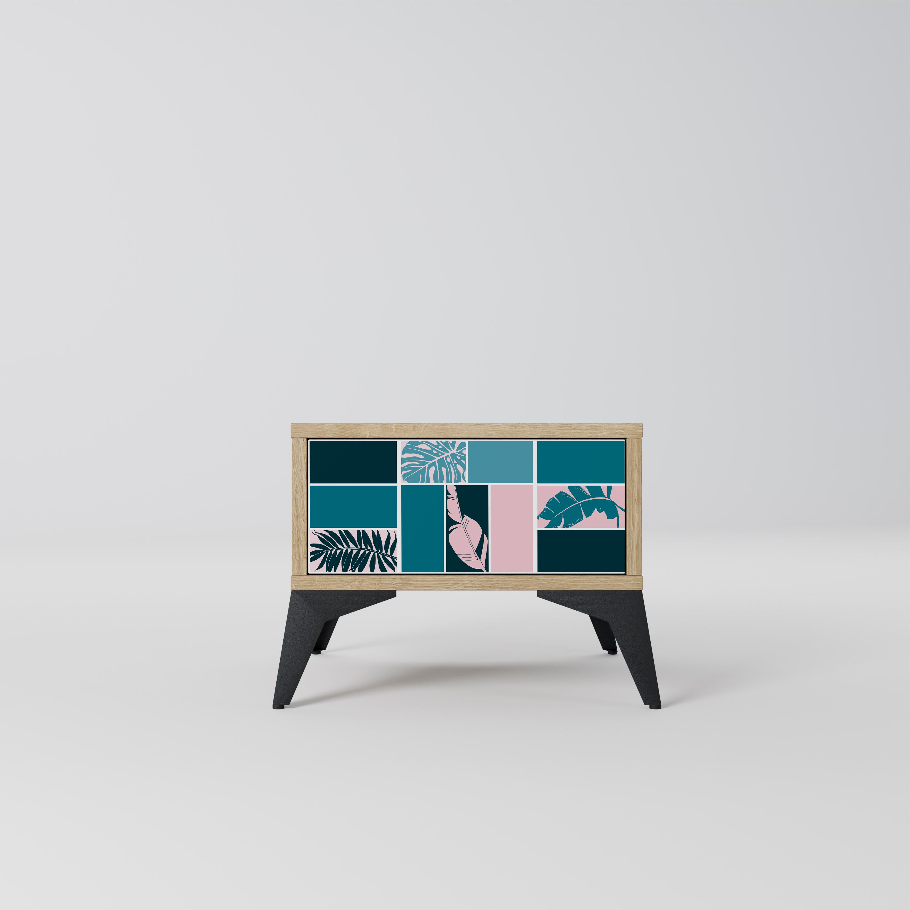 COMBINATION OF SHAPES Nightstand in Oak Effect