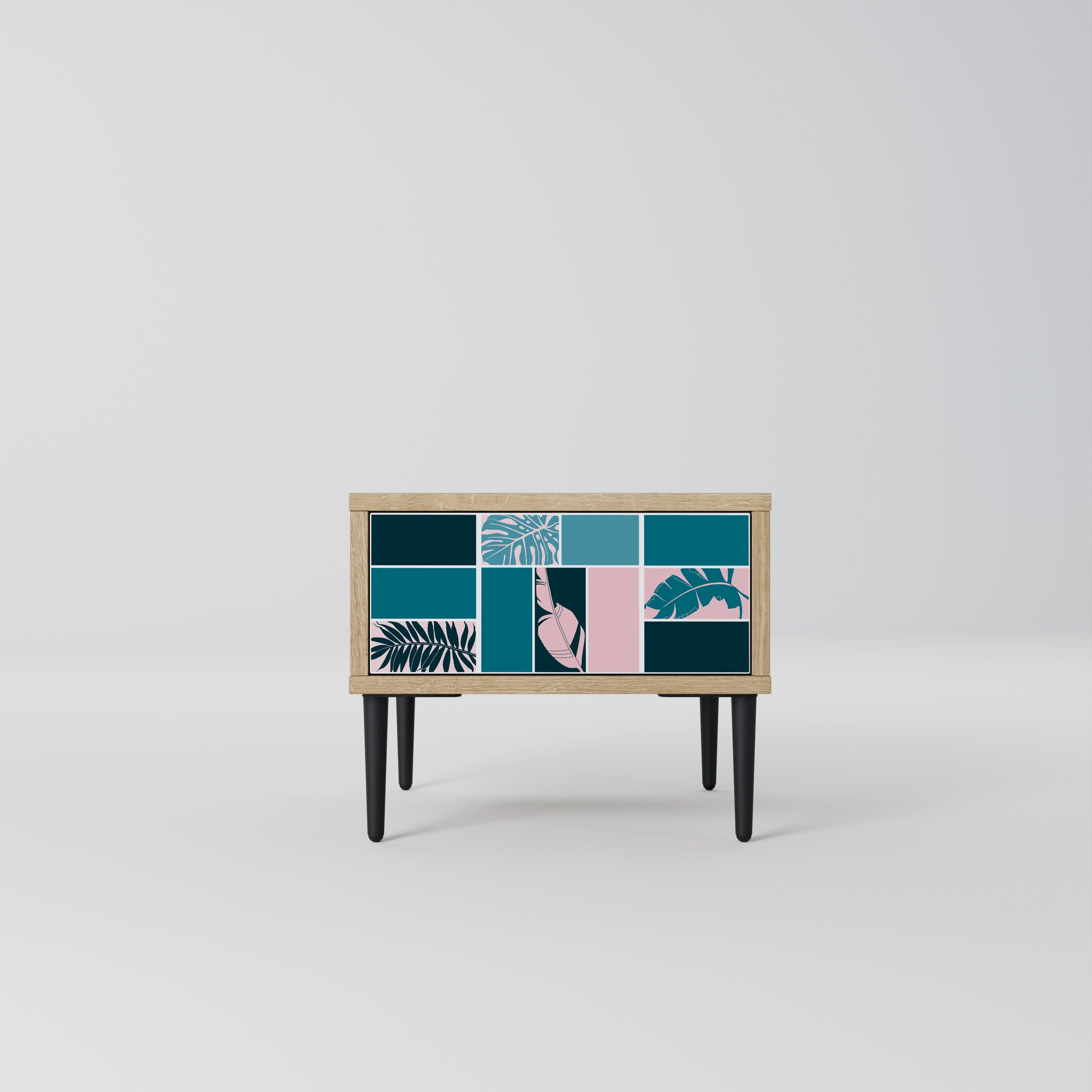 COMBINATION OF SHAPES Nightstand in Oak Effect