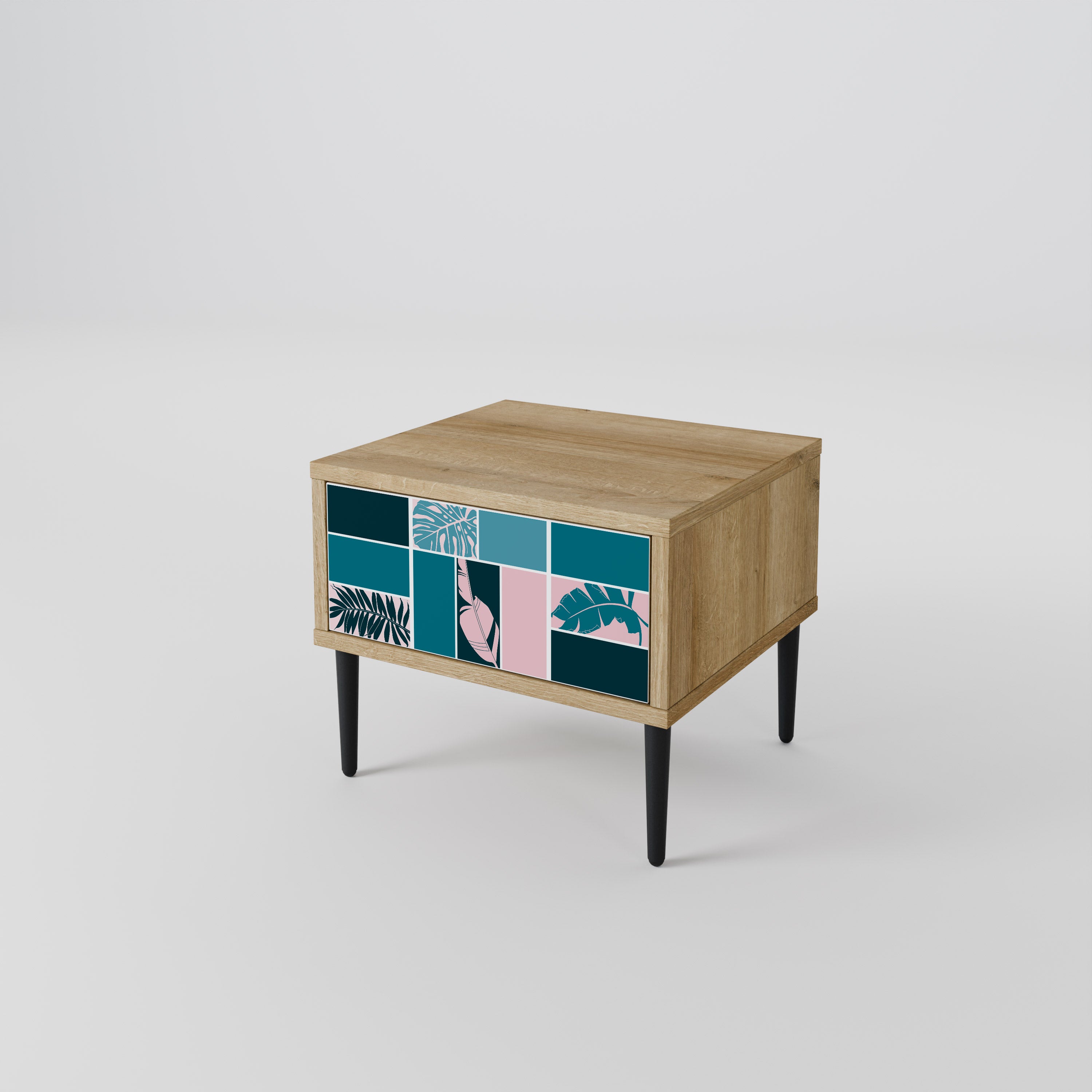 COMBINATION OF SHAPES Nightstand in Oak Effect