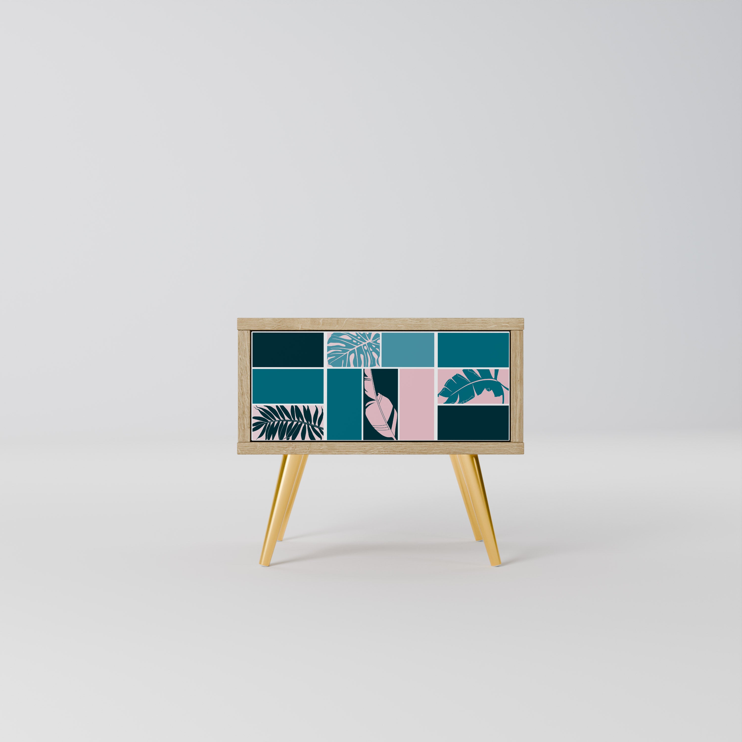 COMBINATION OF SHAPES Nightstand in Oak Effect