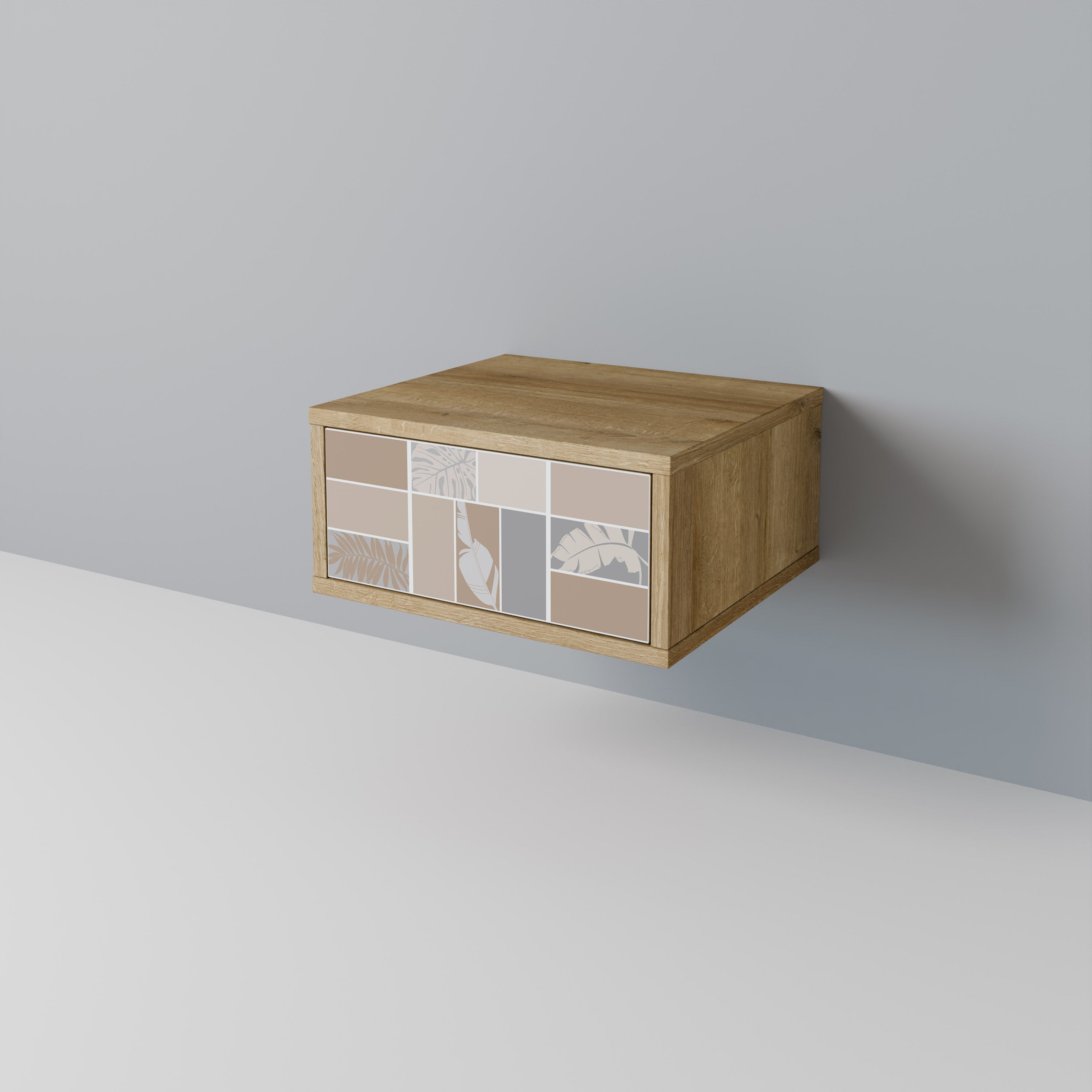 TROPICAL SHAPES Nightstand in Oak Effect