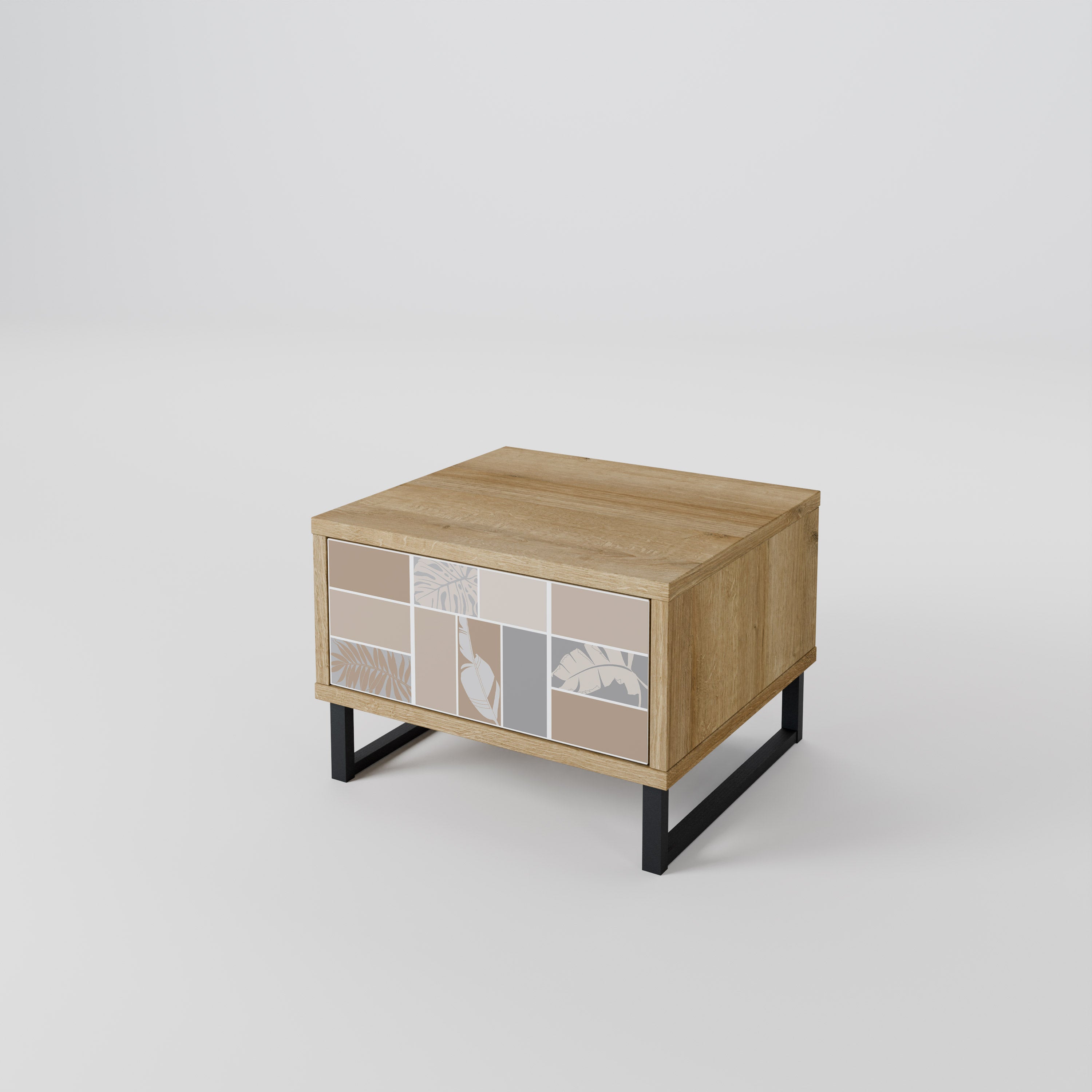 TROPICAL SHAPES Nightstand in Oak Effect