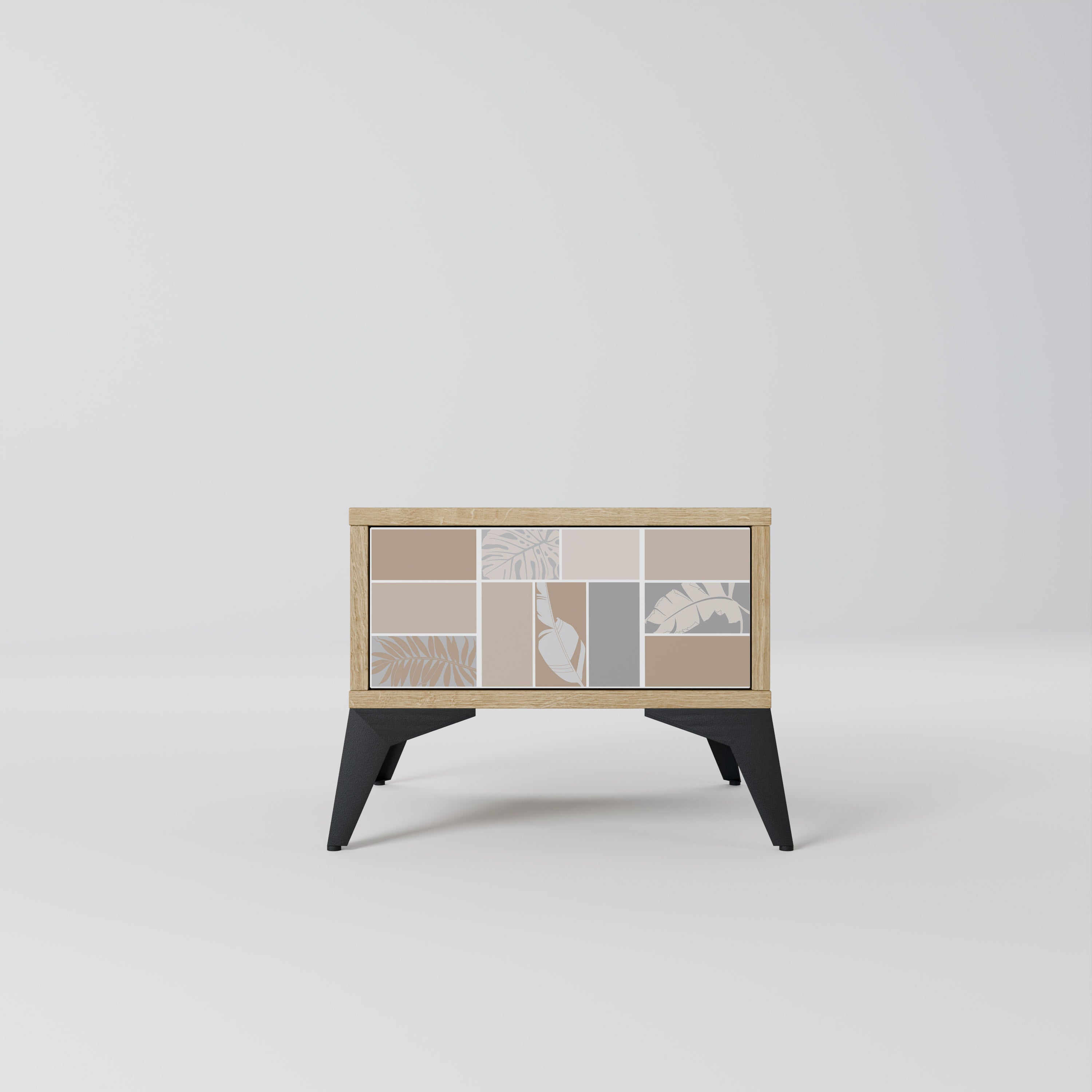 TROPICAL SHAPES Nightstand in Oak Effect