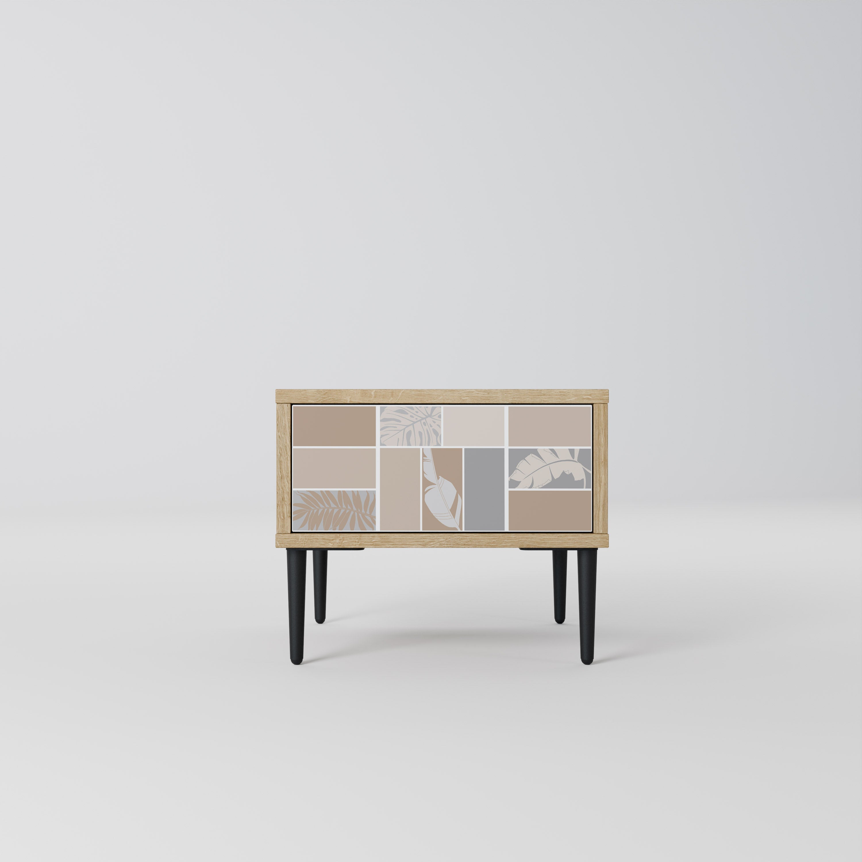 TROPICAL SHAPES Nightstand in Oak Effect
