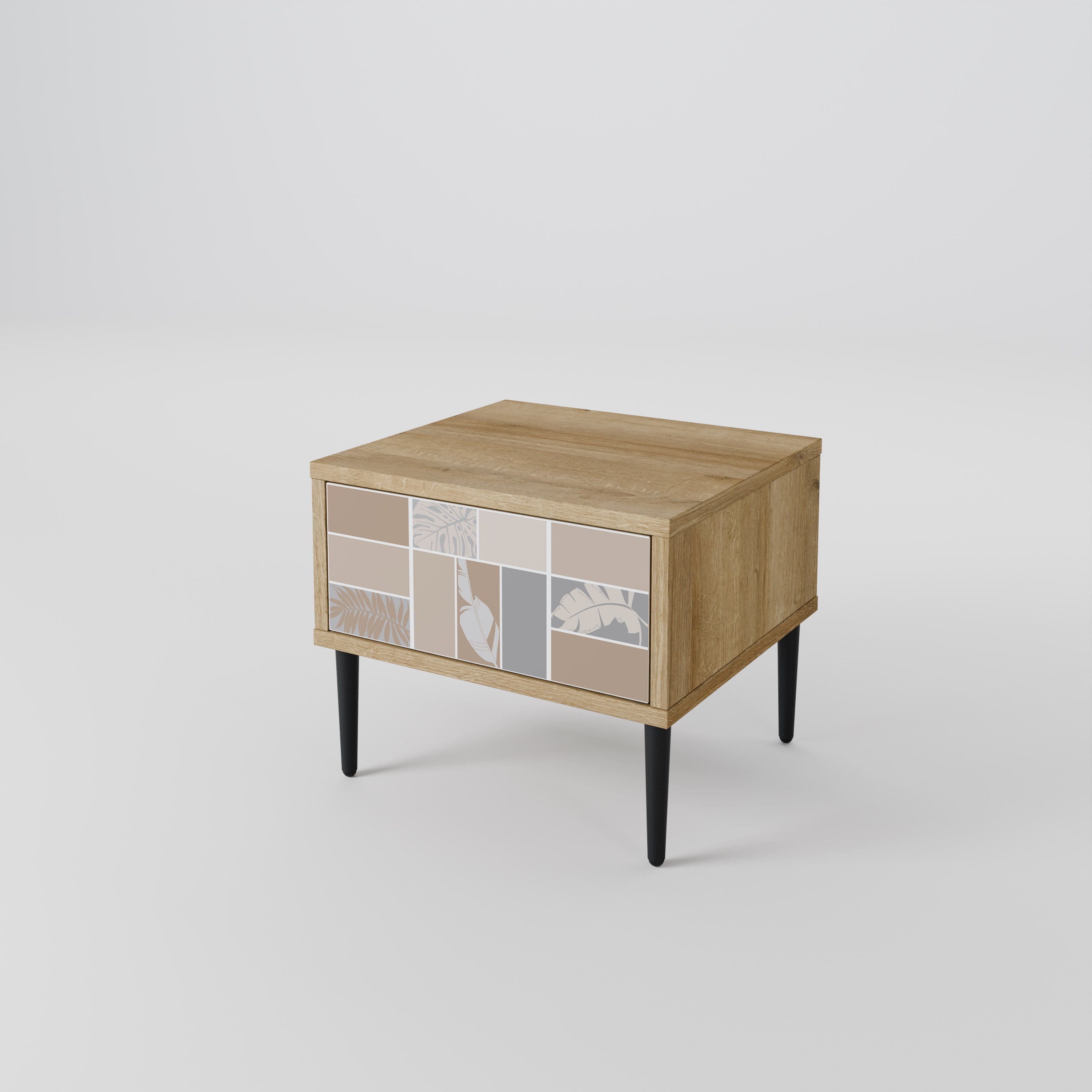 TROPICAL SHAPES Nightstand in Oak Effect