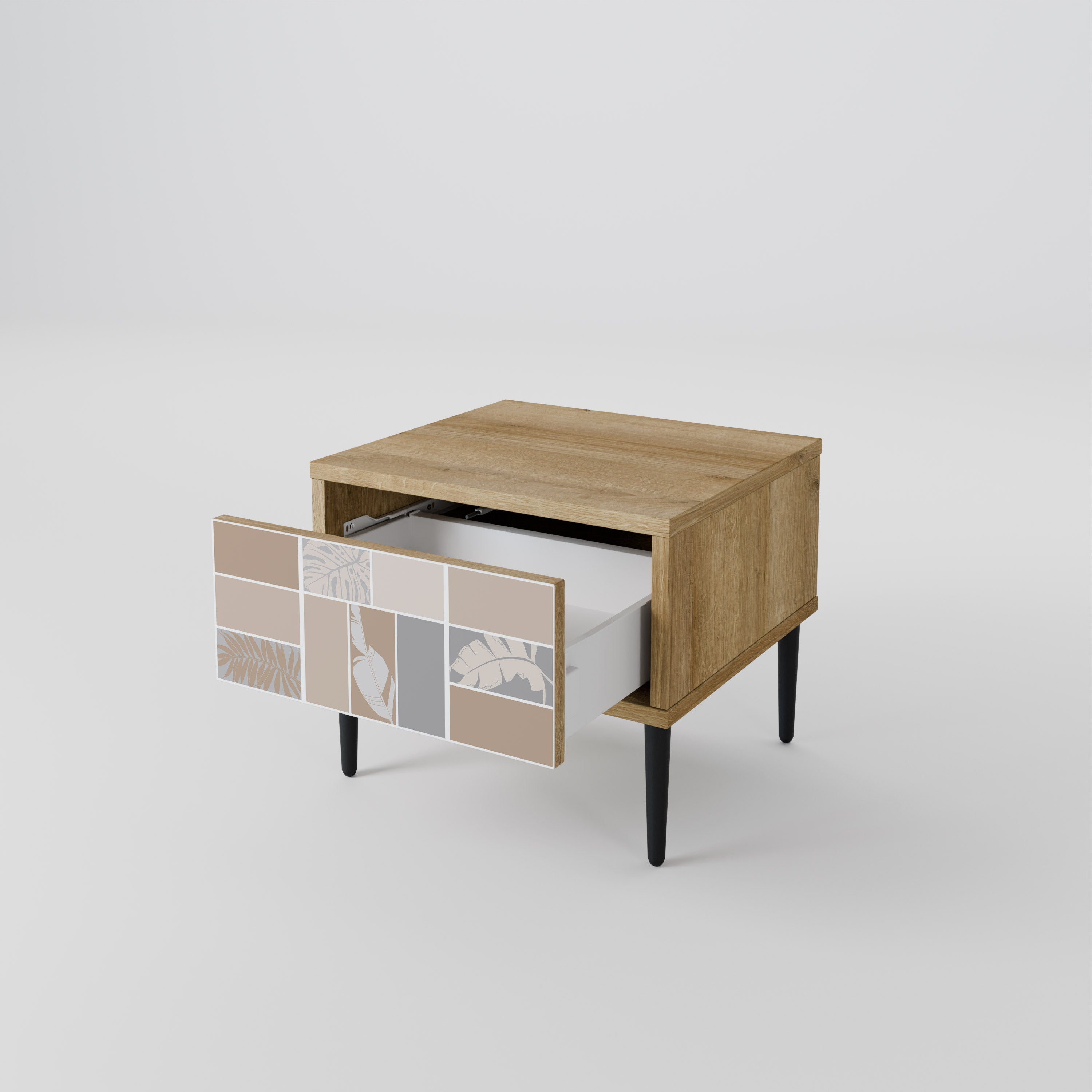 TROPICAL SHAPES Nightstand in Oak Effect