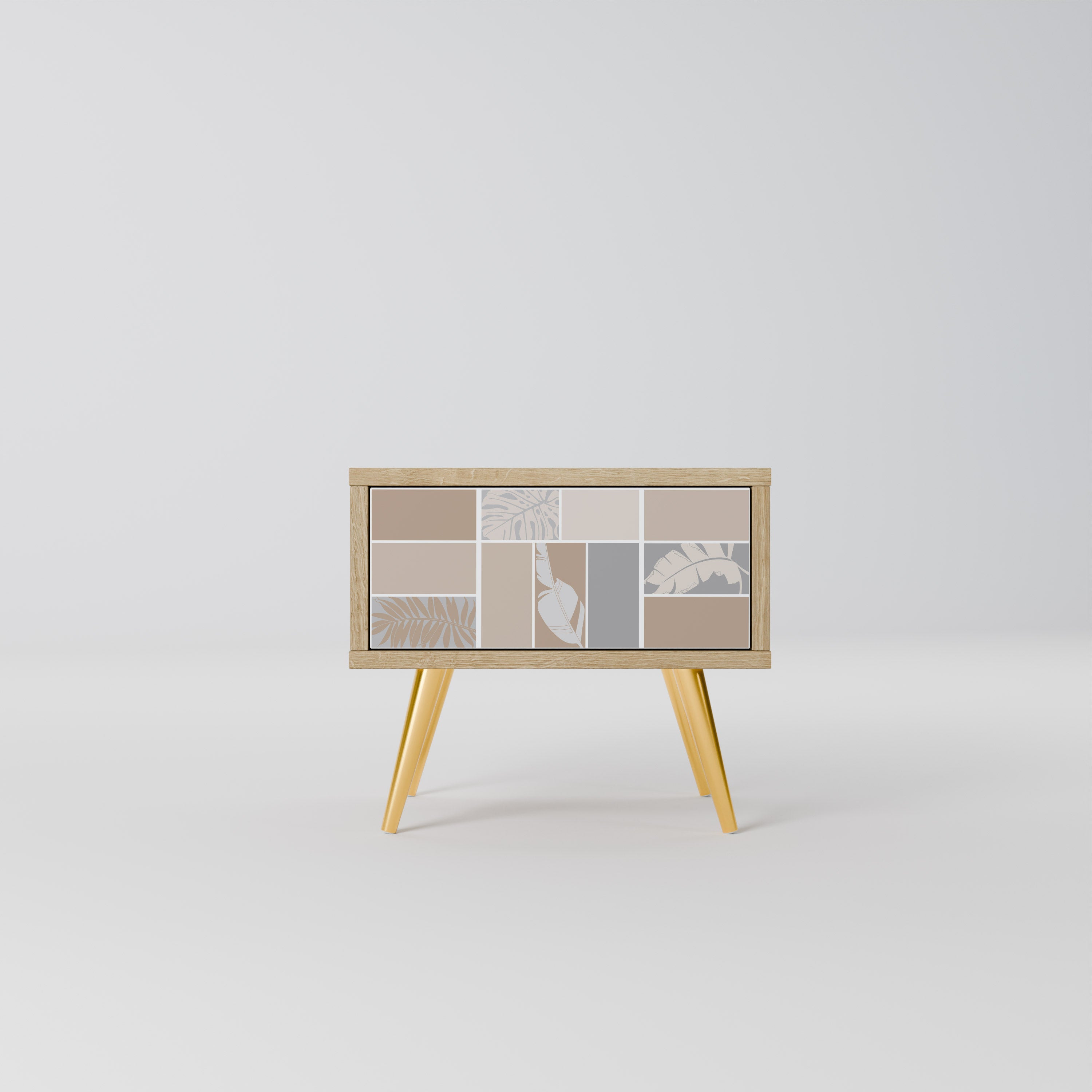 TROPICAL SHAPES Nightstand in Oak Effect