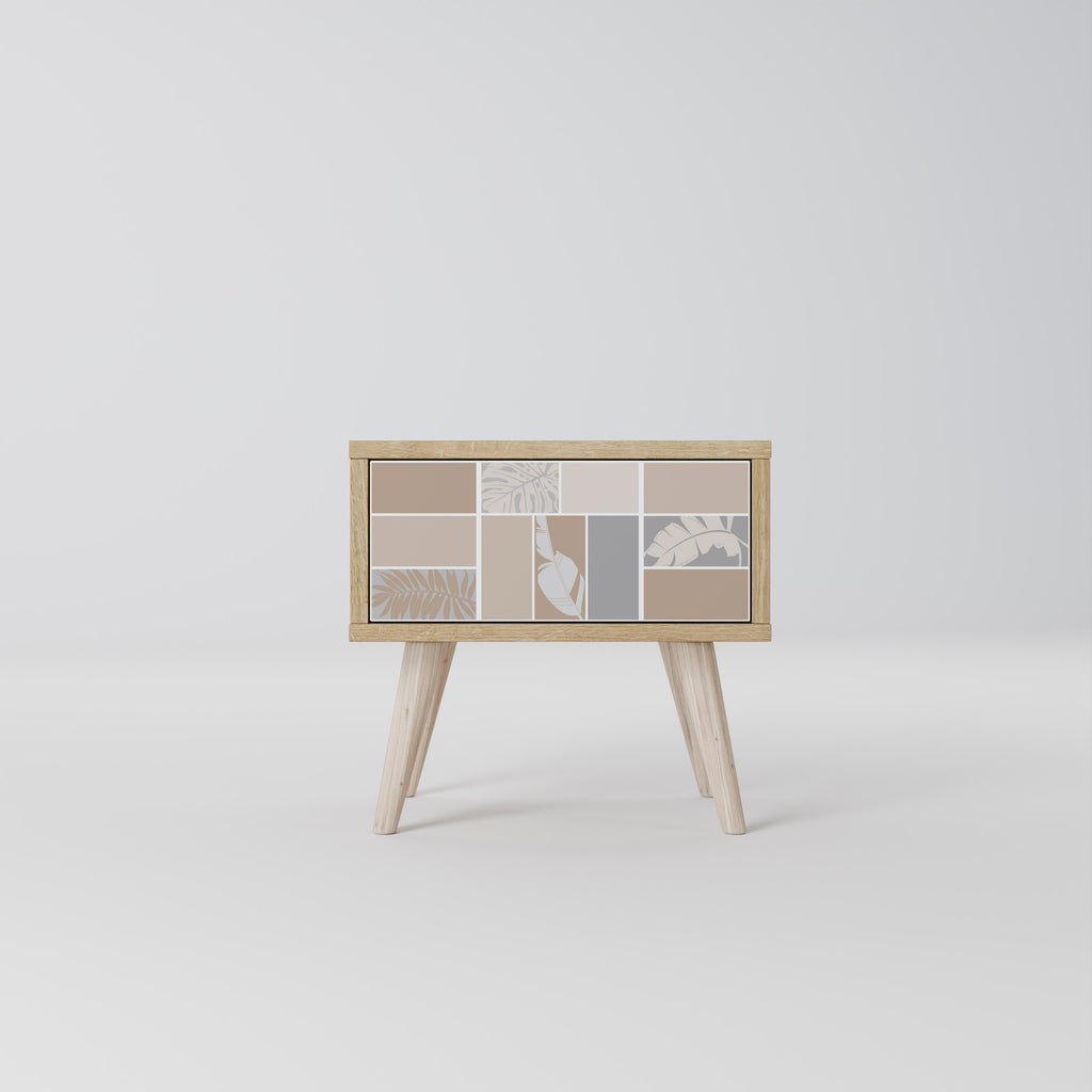 TROPICAL SHAPES Nightstand in Oak Effect