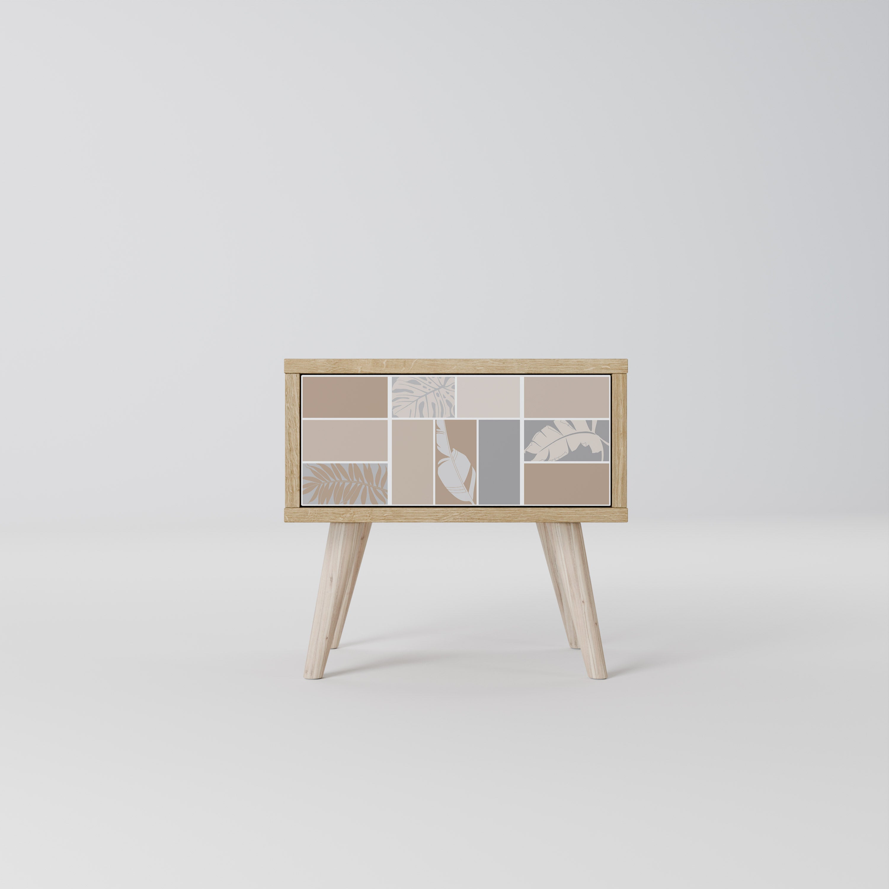 TROPICAL SHAPES Nightstand in Oak Effect