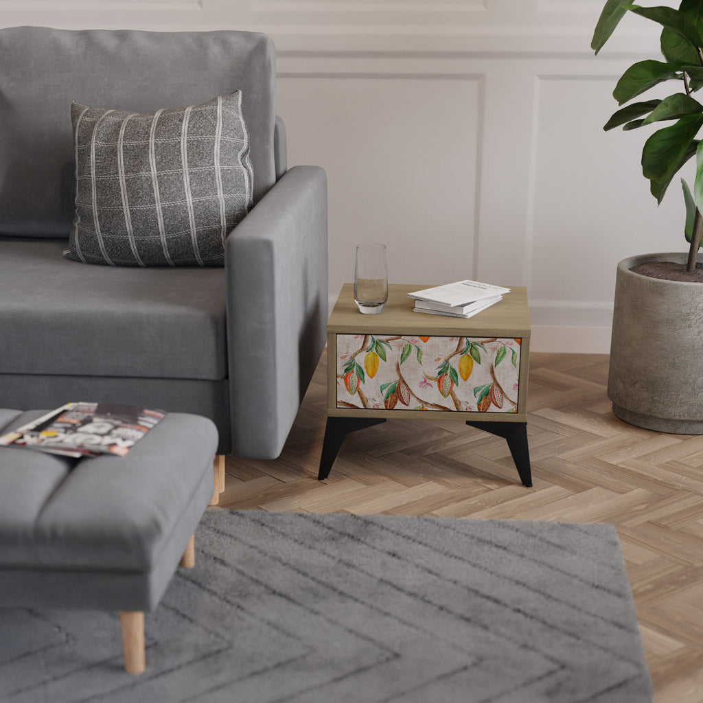 COCOA FRUITS Nightstand in Oak Effect