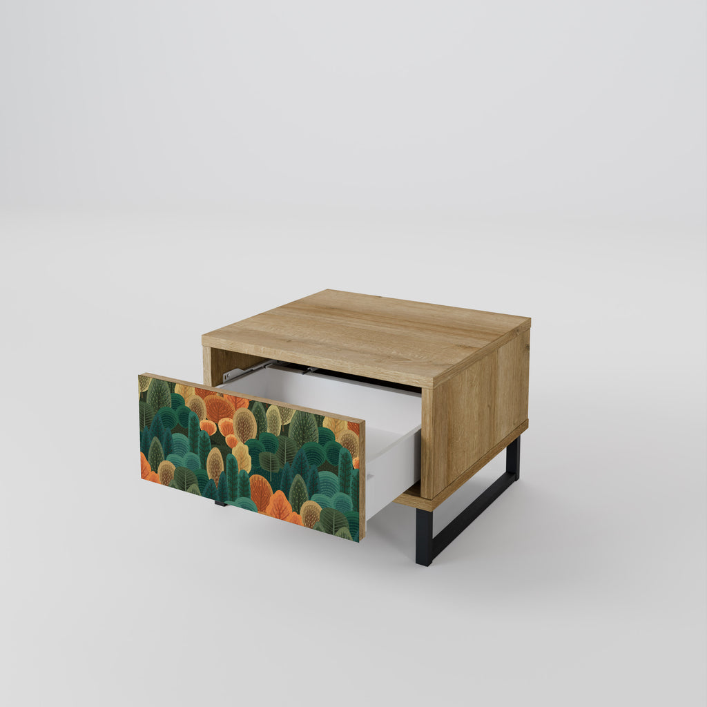 AUTUMN KALEIDOSCOPE Nightstand in Oak Effect