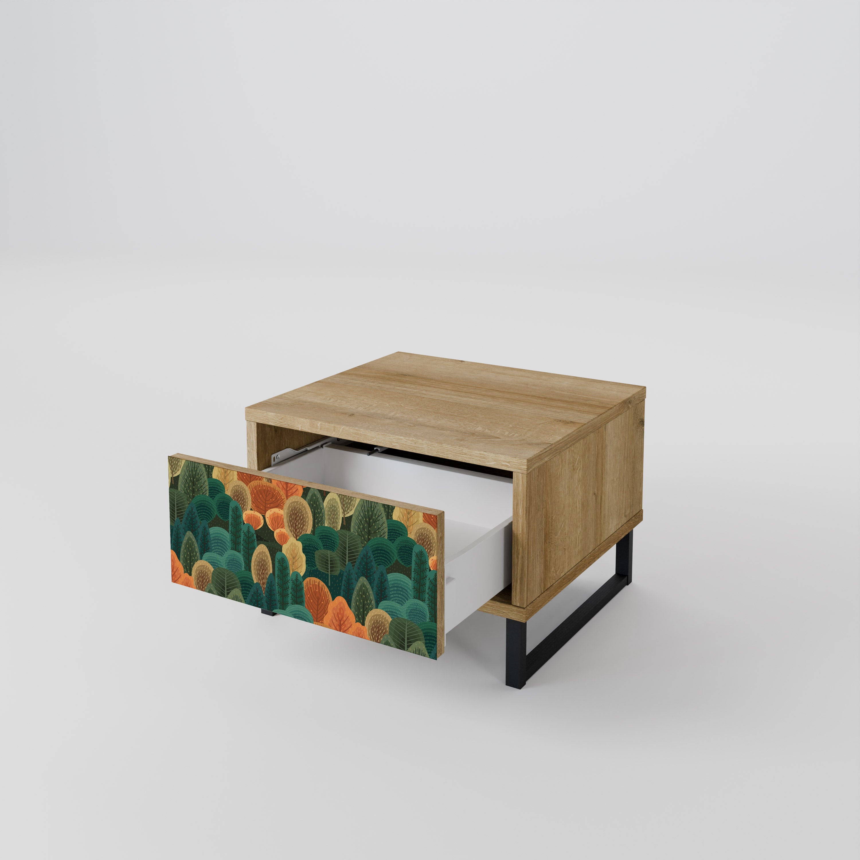 AUTUMN KALEIDOSCOPE Nightstand in Oak Effect