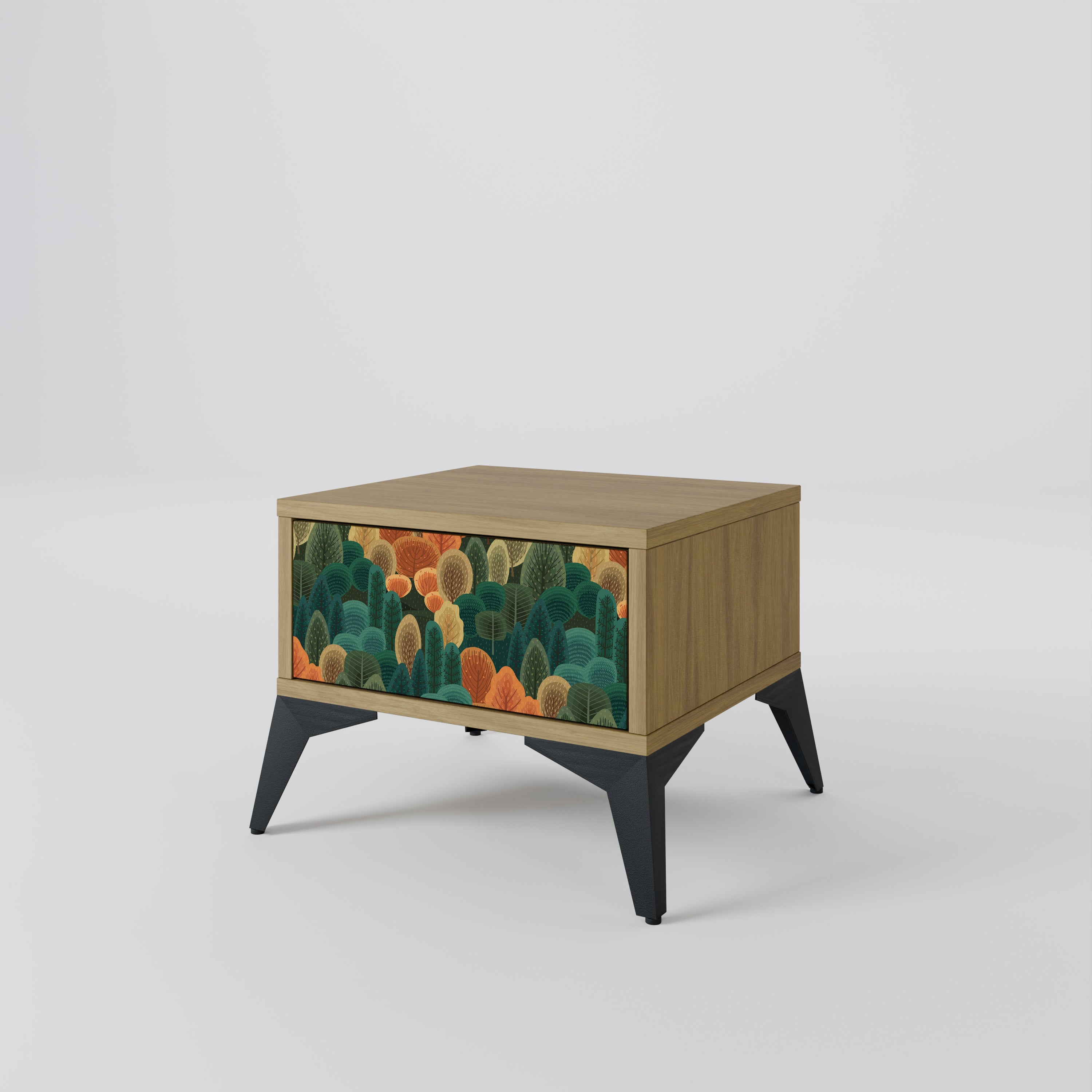 AUTUMN KALEIDOSCOPE Nightstand in Oak Effect