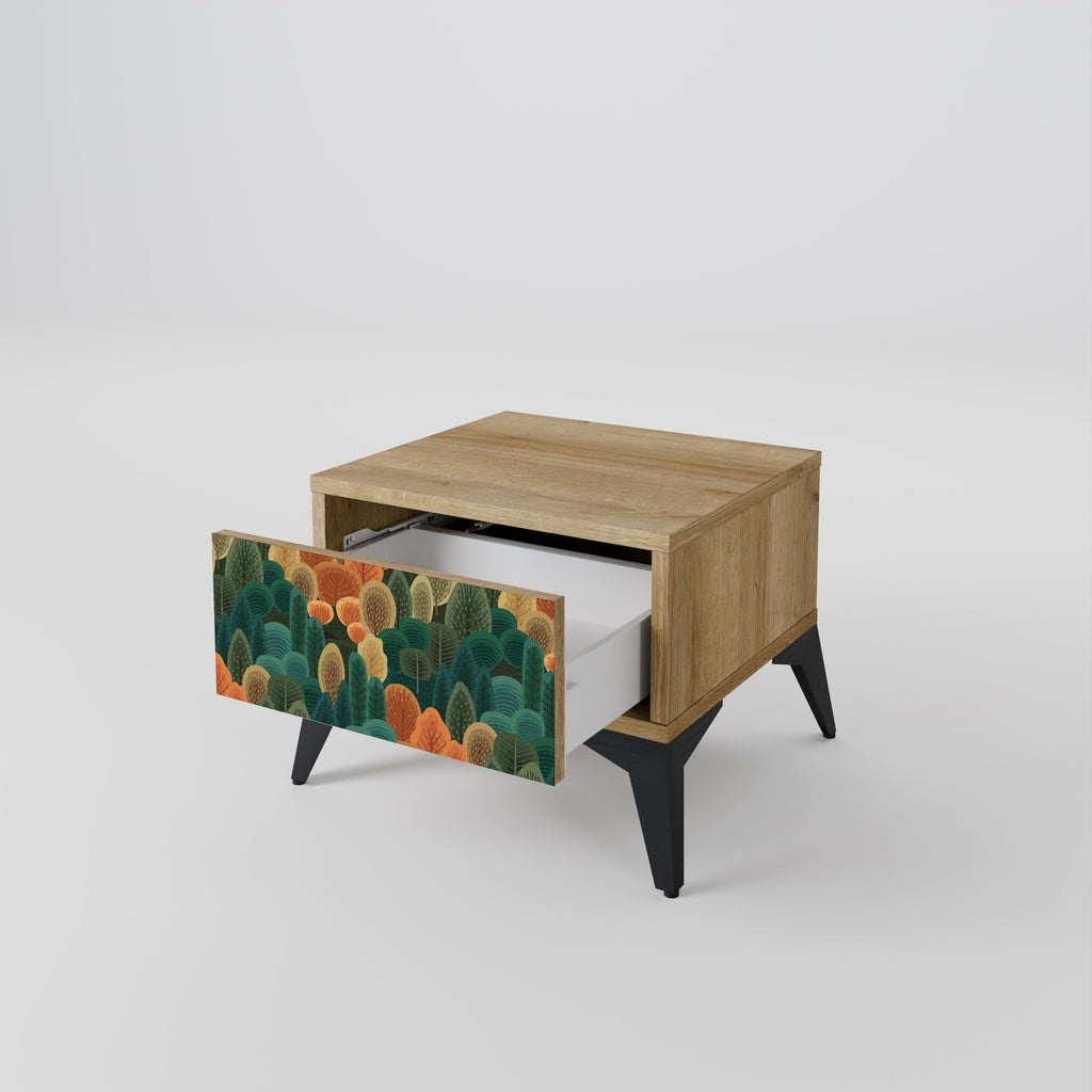 AUTUMN KALEIDOSCOPE Nightstand in Oak Effect