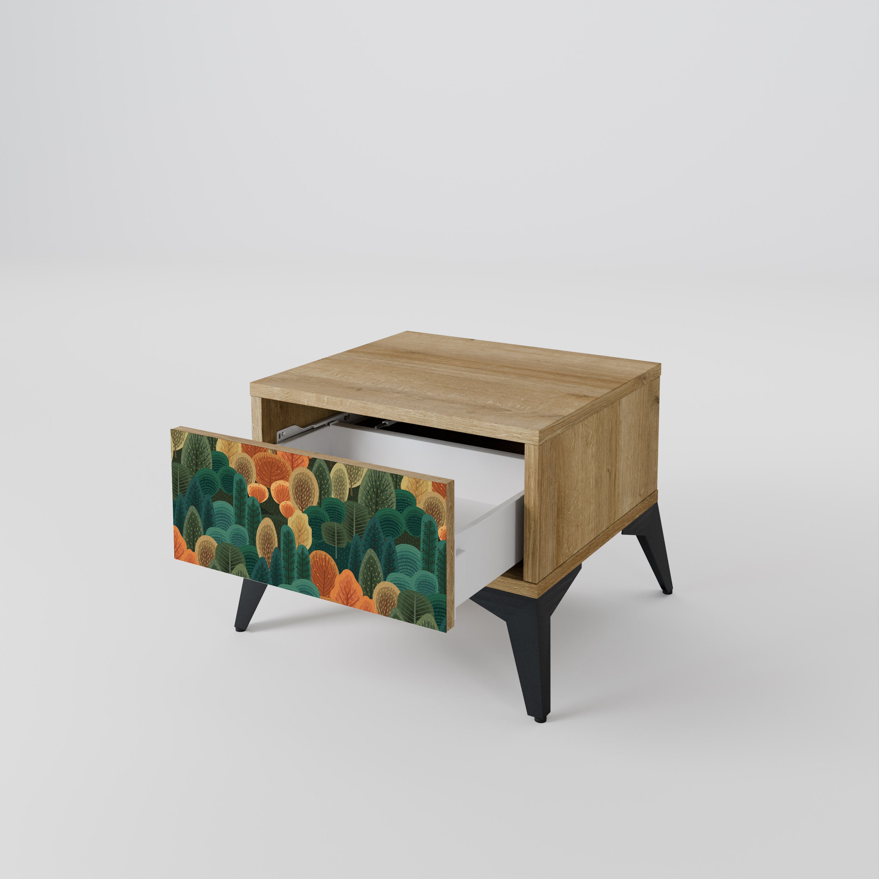 AUTUMN KALEIDOSCOPE Nightstand in Oak Effect