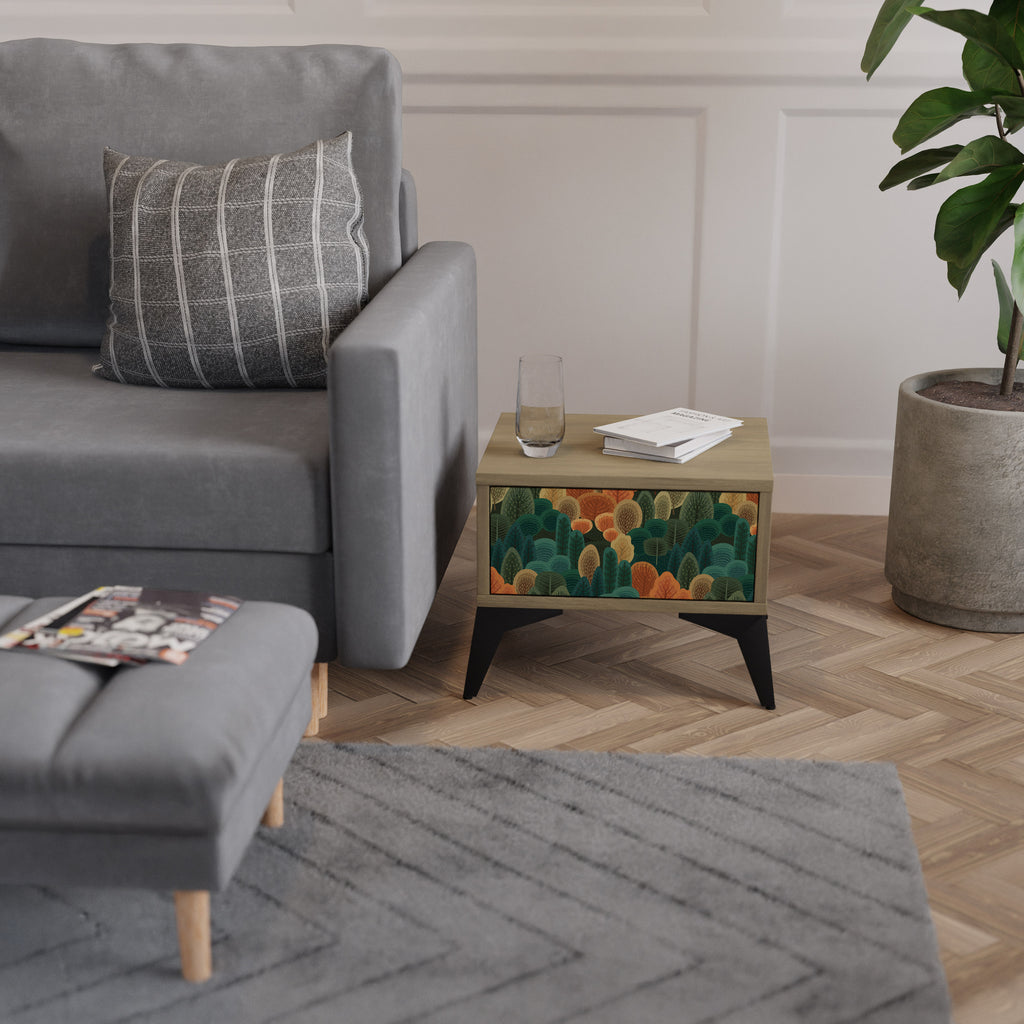 AUTUMN KALEIDOSCOPE Nightstand in Oak Effect