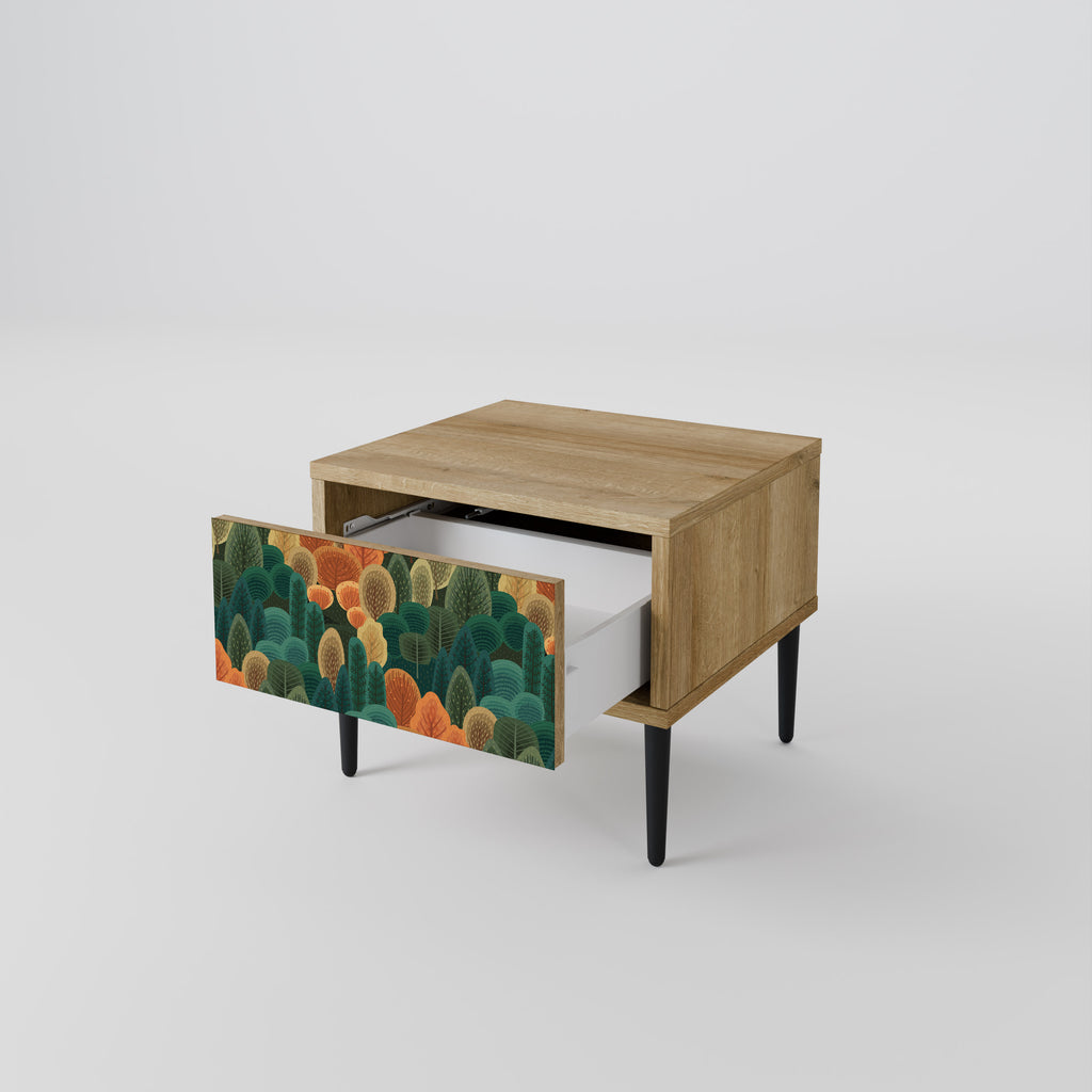 AUTUMN KALEIDOSCOPE Nightstand in Oak Effect