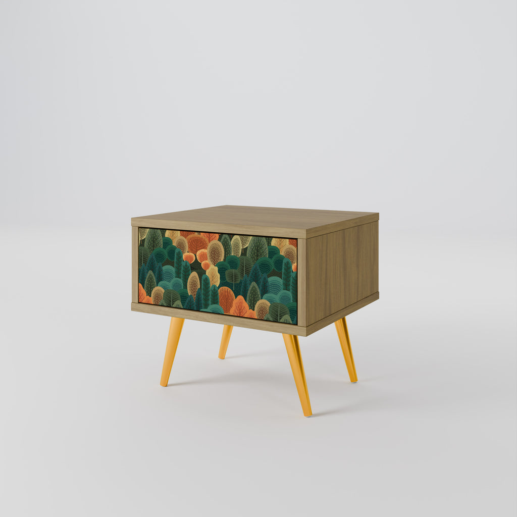 AUTUMN KALEIDOSCOPE Nightstand in Oak Effect