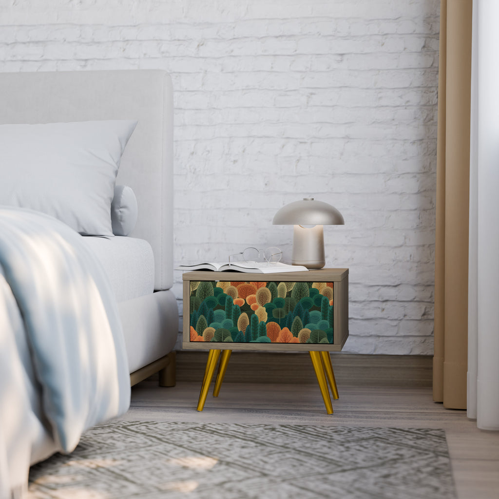 AUTUMN KALEIDOSCOPE Nightstand in Oak Effect