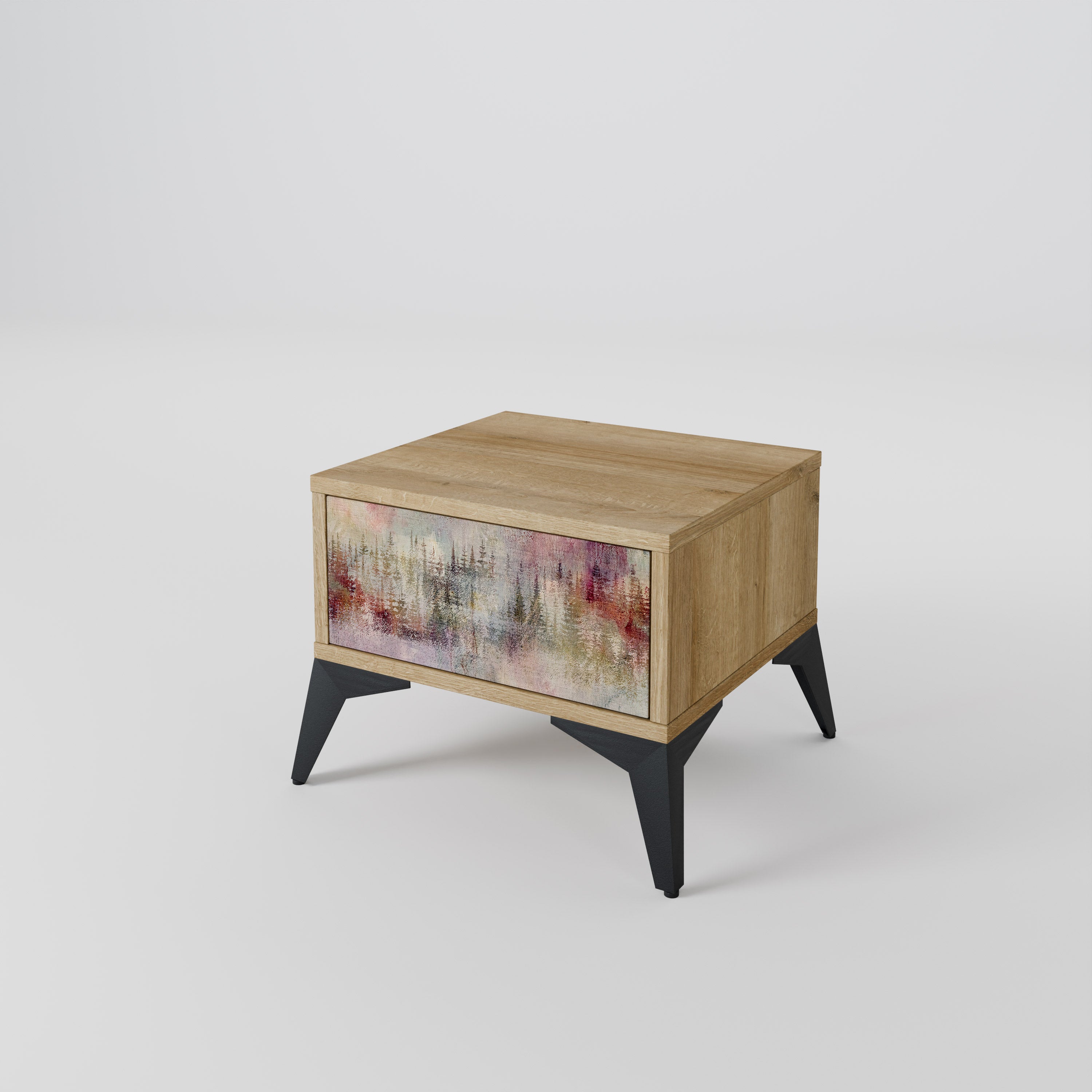 VEILED SUMMIT Nightstand in Oak Effect