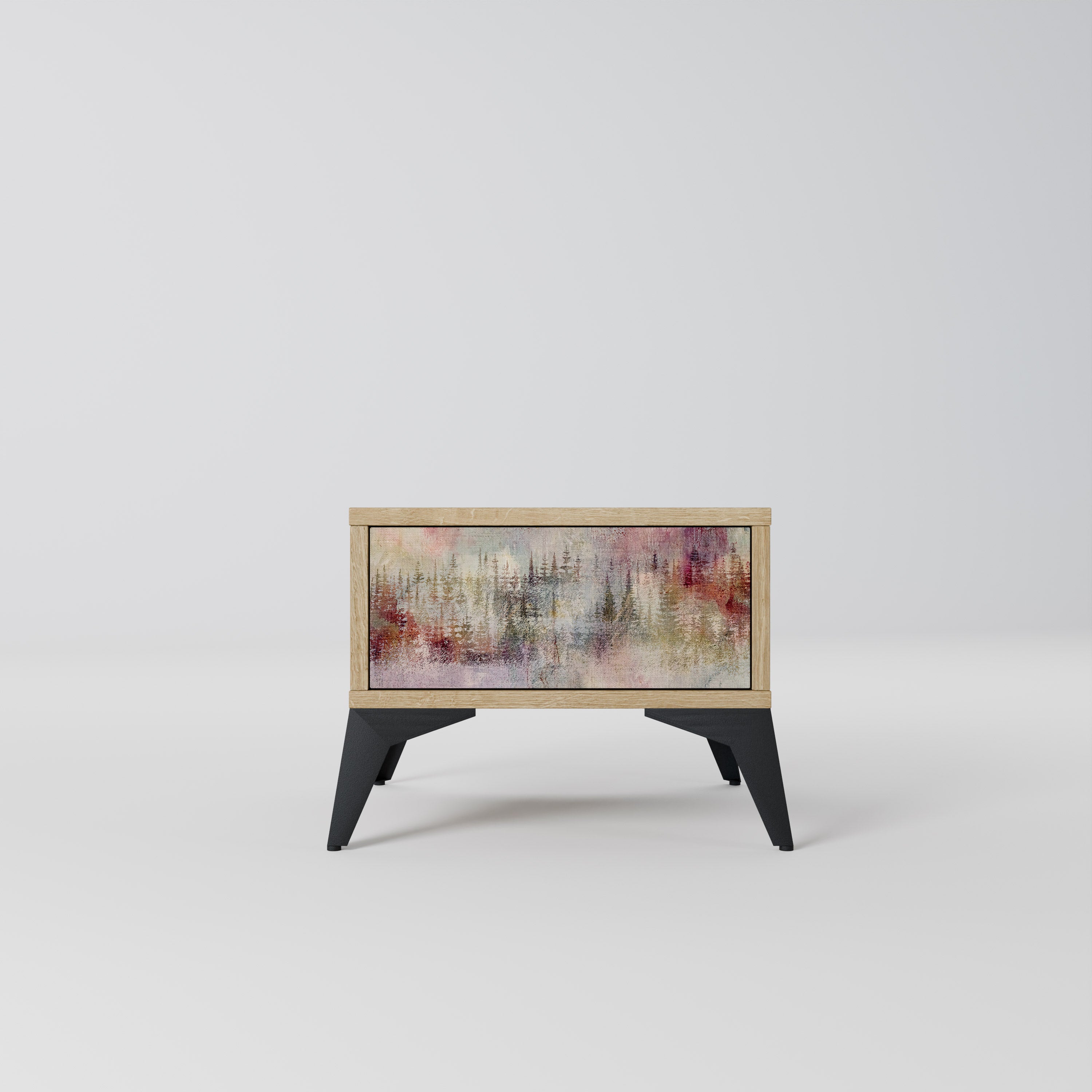 VEILED SUMMIT Nightstand in Oak Effect