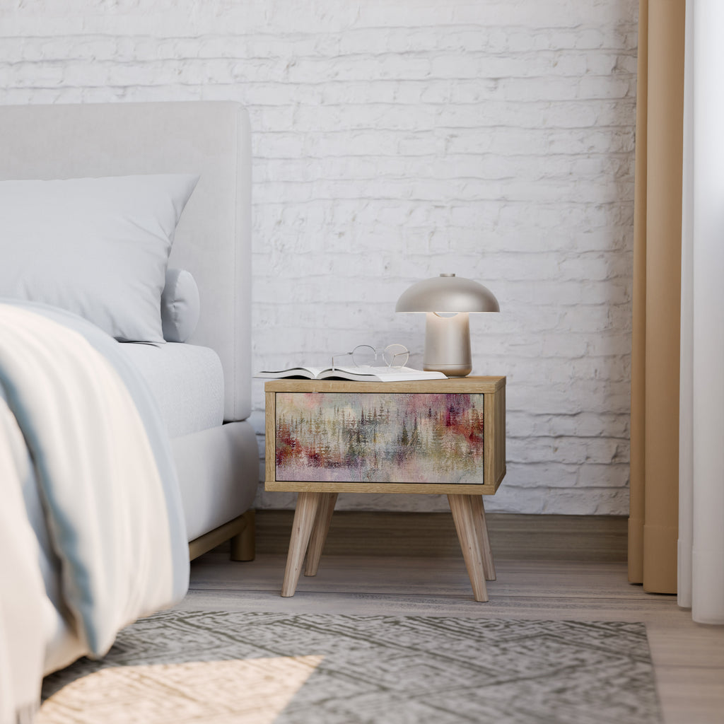 VEILED SUMMIT Nightstand in Oak Effect