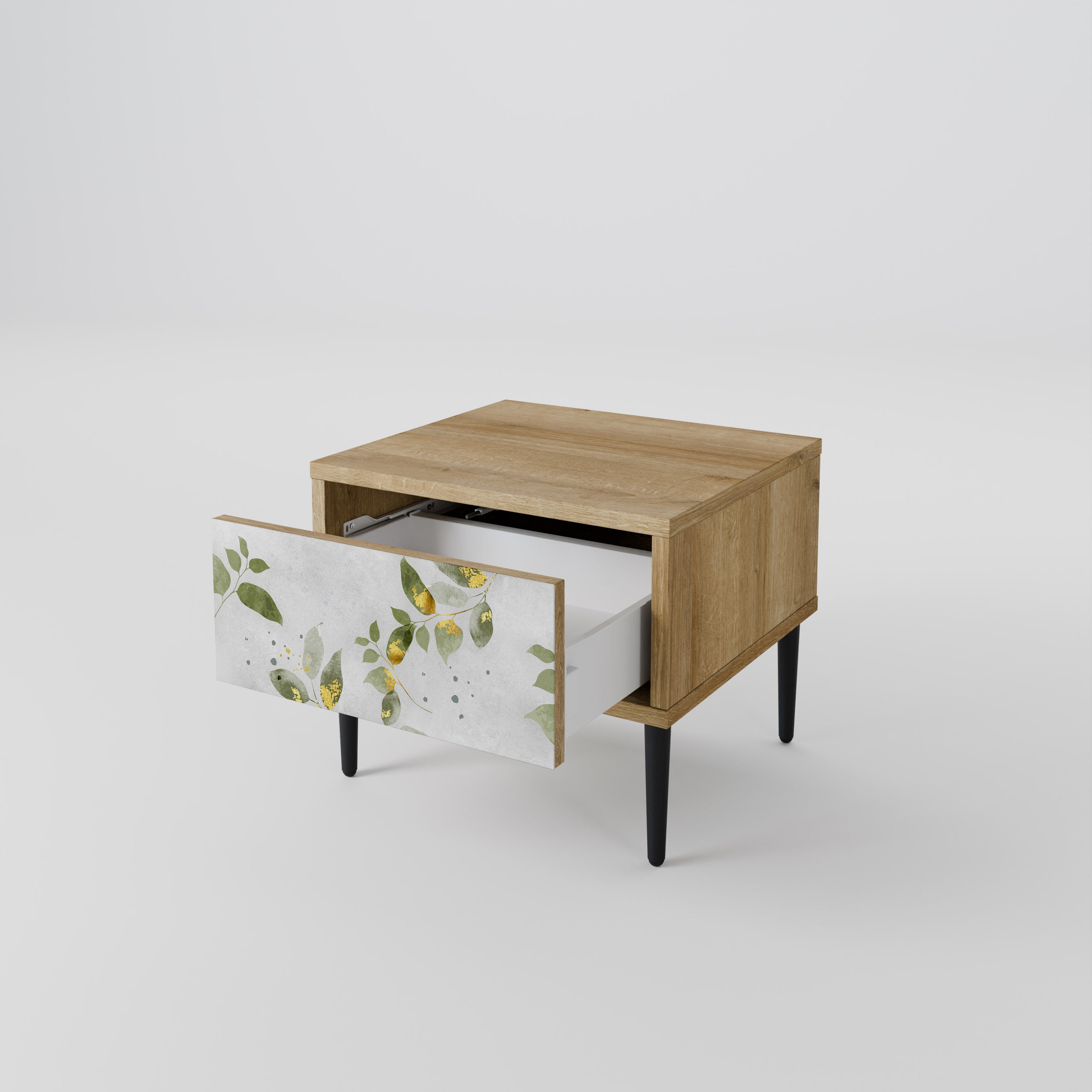 ELEGANT BOTANICS Nightstand in Oak Effect