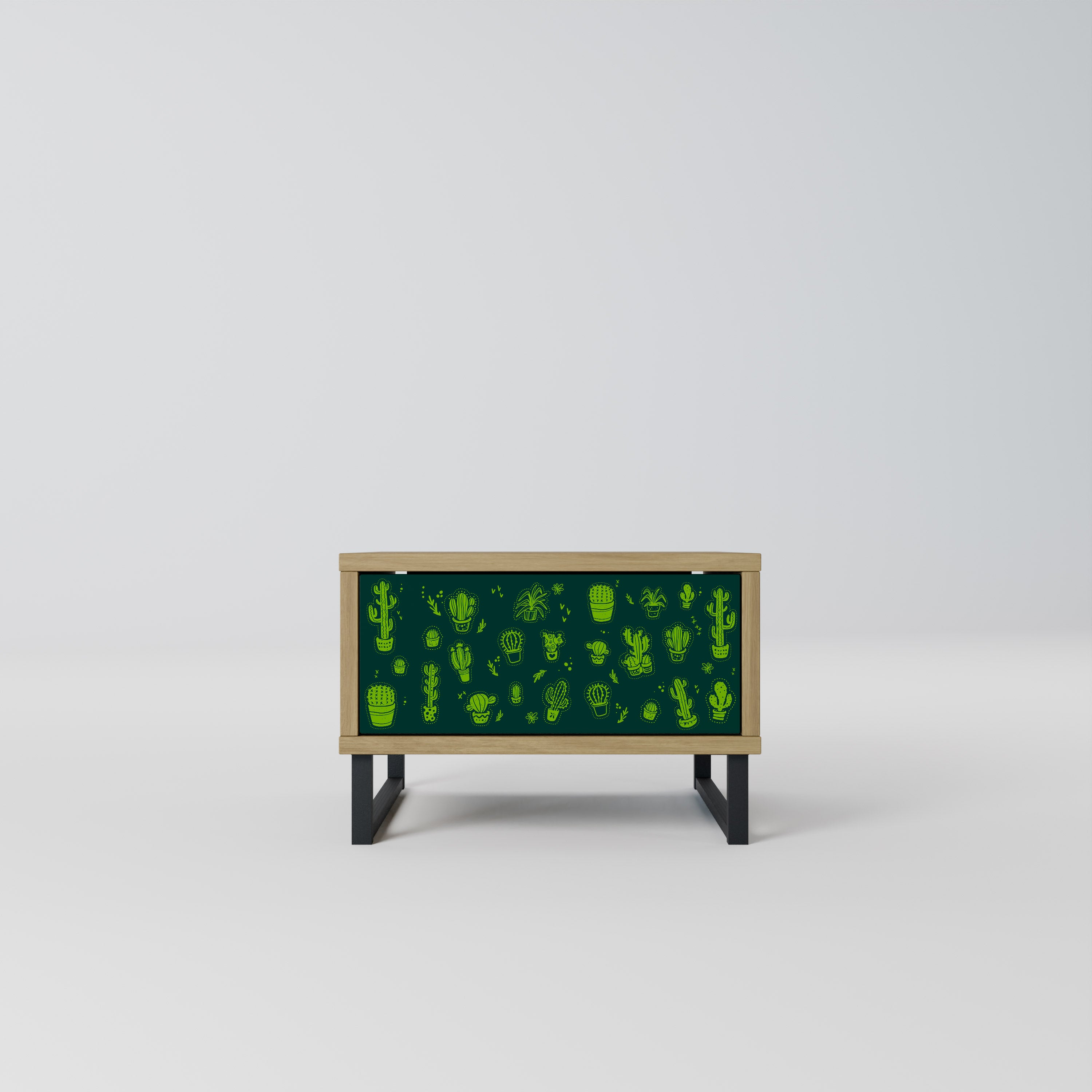 DESERT GREEN Nightstand in Oak Effect