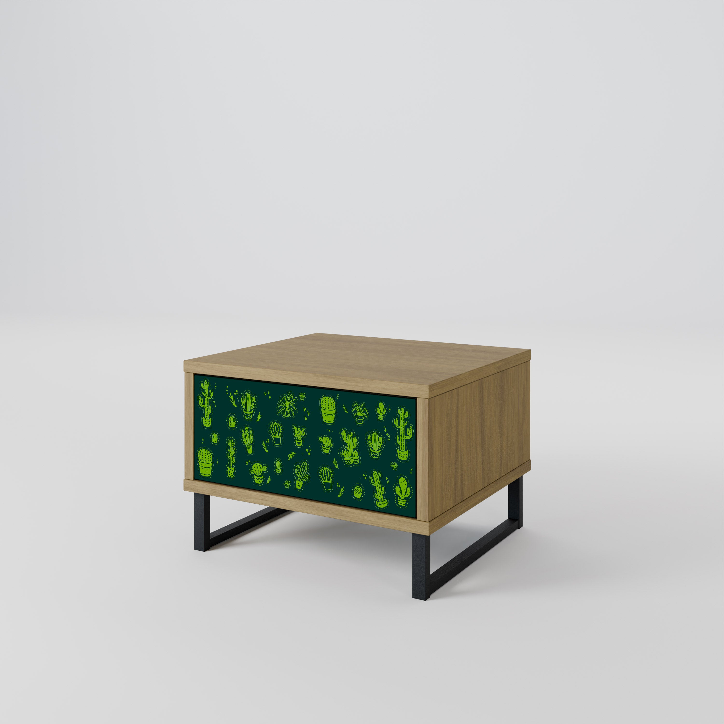DESERT GREEN Nightstand in Oak Effect