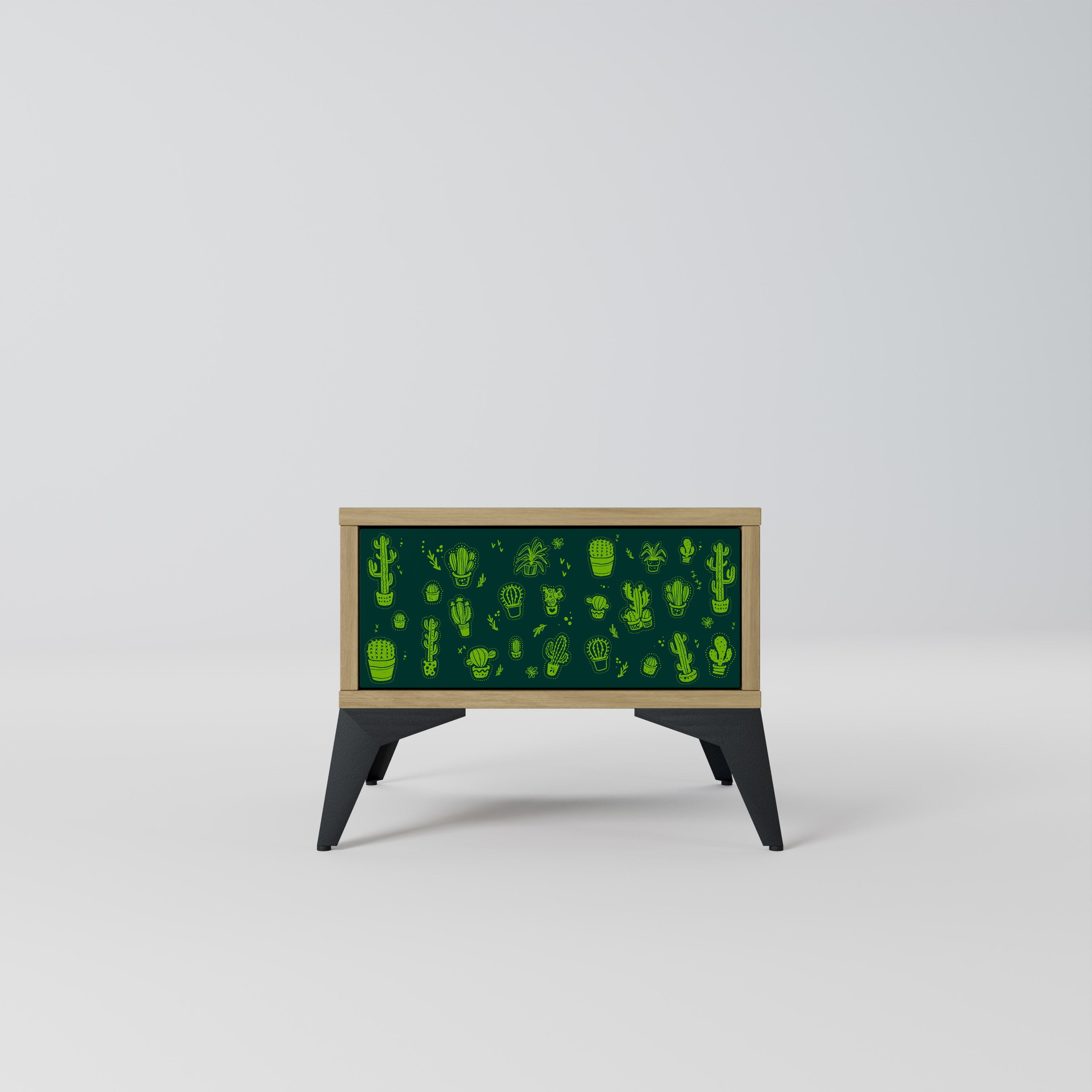 DESERT GREEN Nightstand in Oak Effect