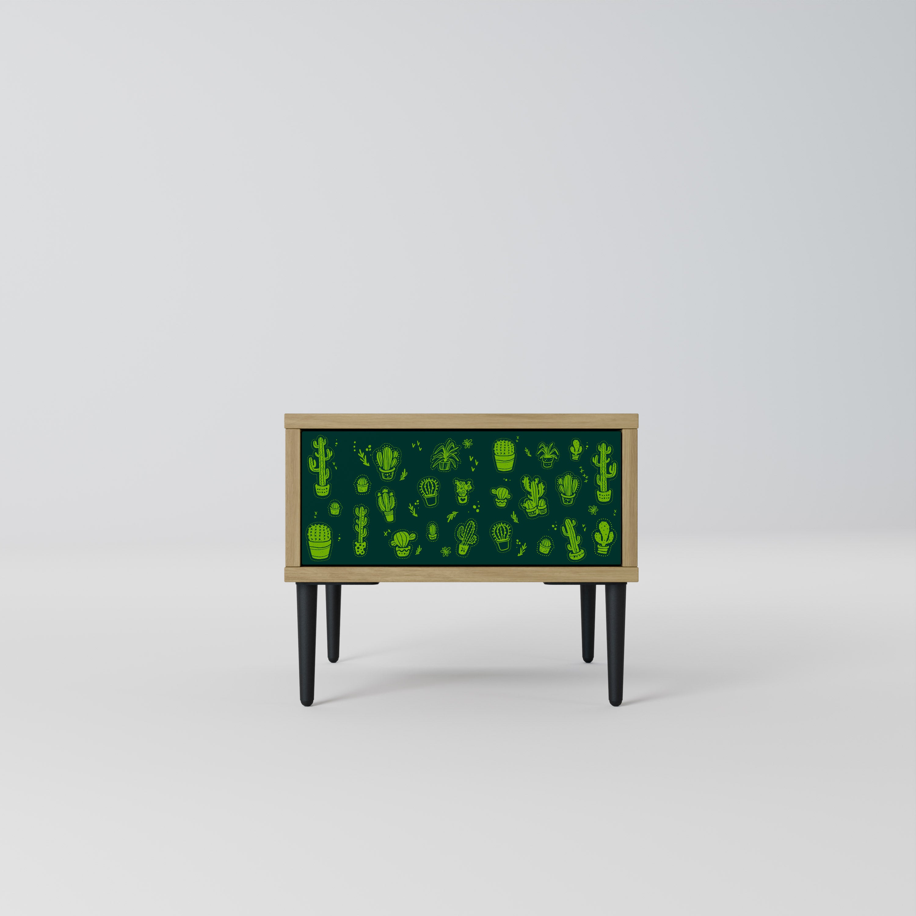 DESERT GREEN Nightstand in Oak Effect