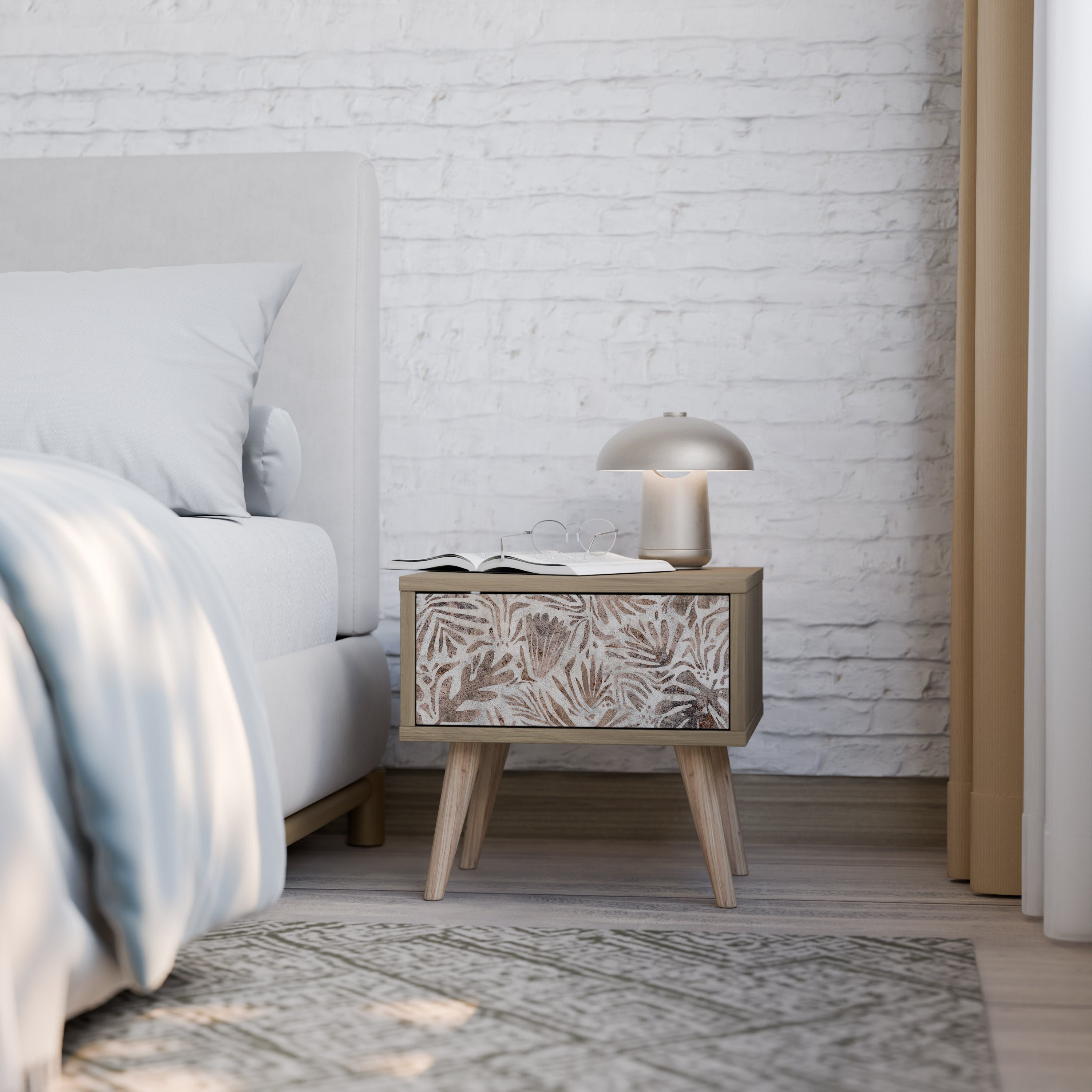 PASSING TIME Nightstand in Oak Effect