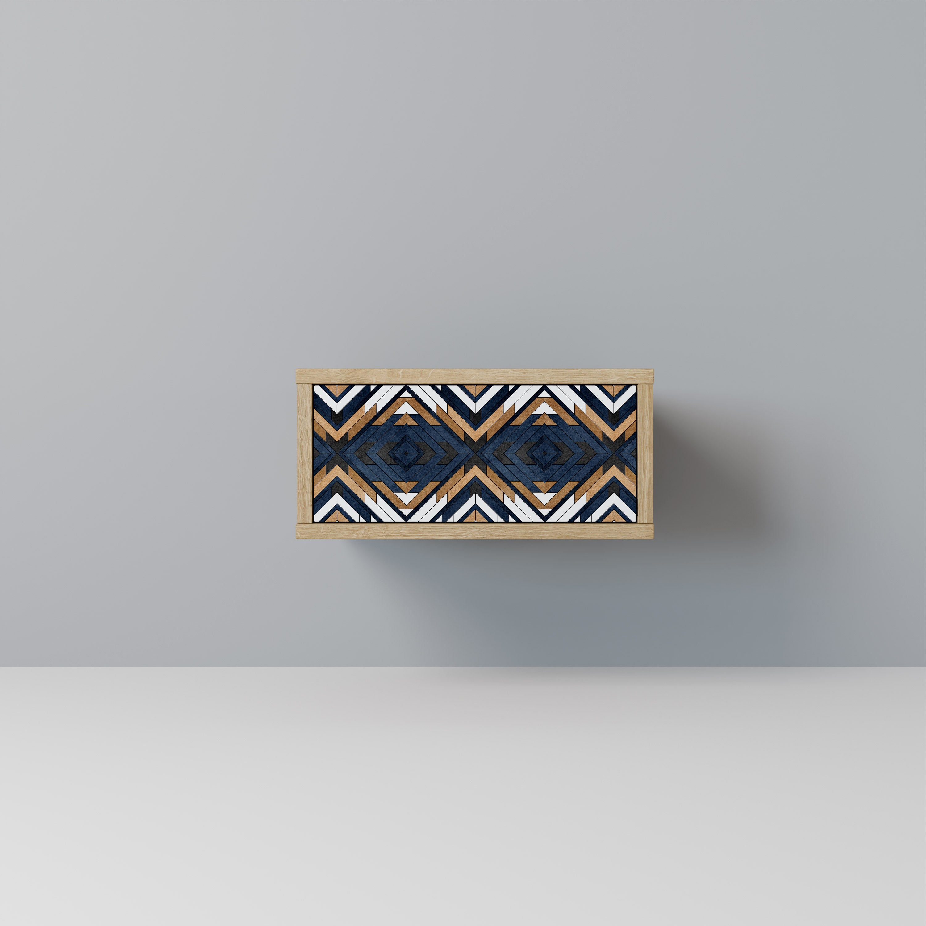 ARTFUL GEOMETRY Nightstand in Oak Effect