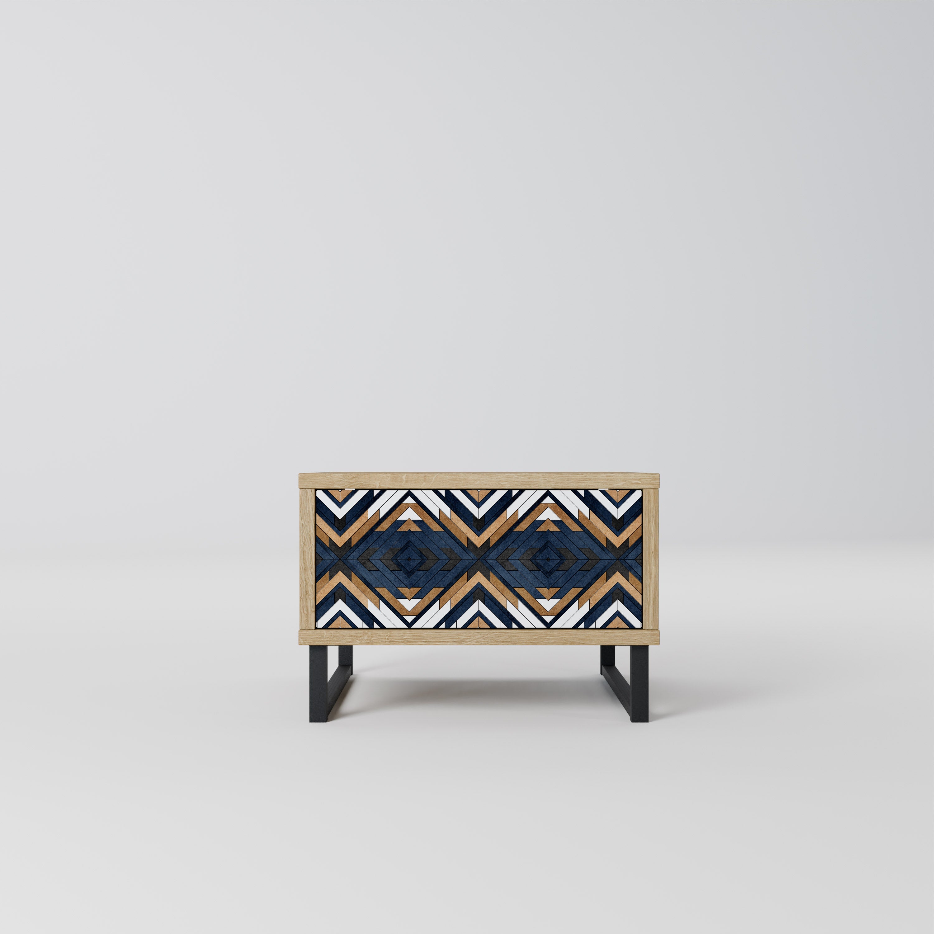 ARTFUL GEOMETRY Nightstand in Oak Effect