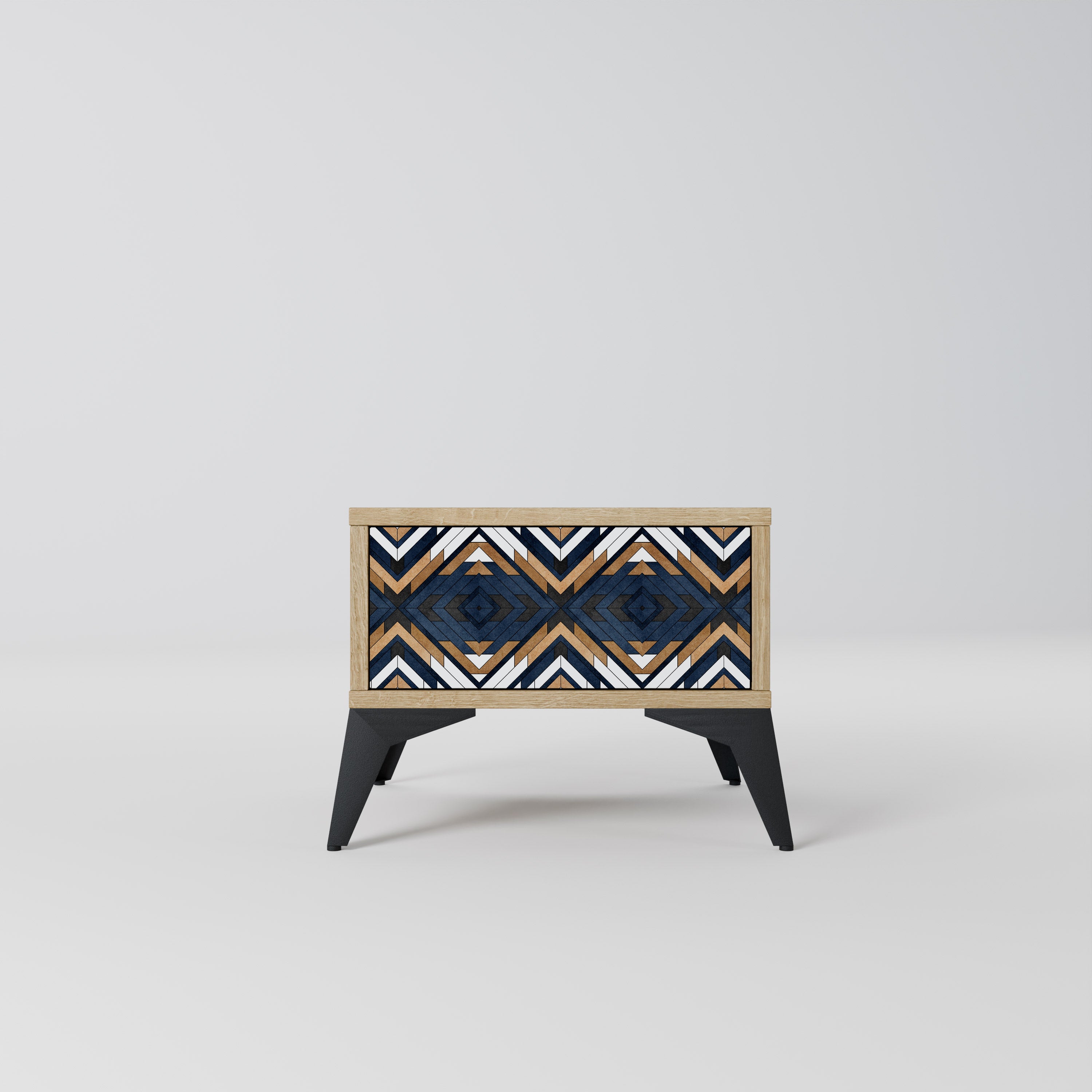 ARTFUL GEOMETRY Nightstand in Oak Effect