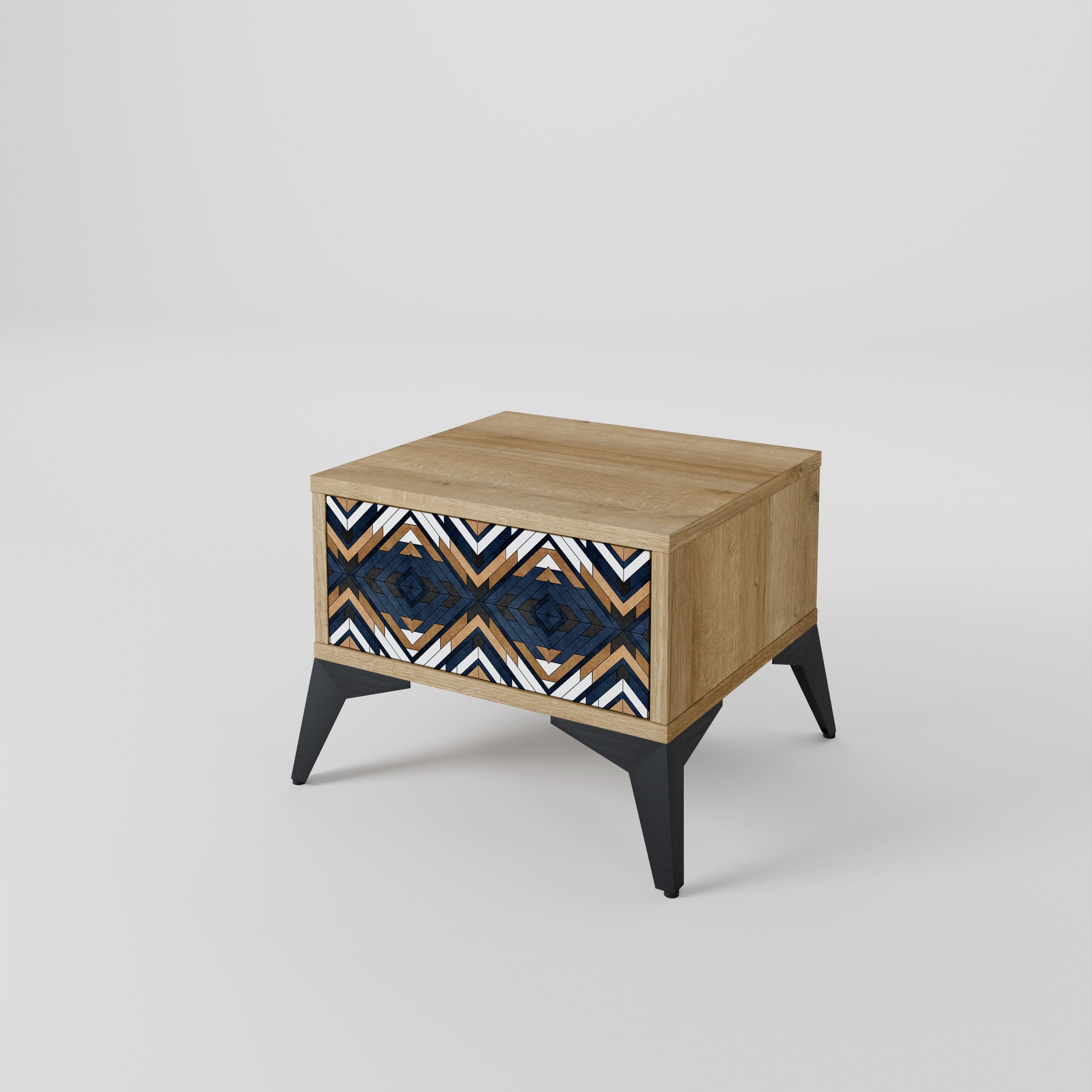 ARTFUL GEOMETRY Nightstand in Oak Effect