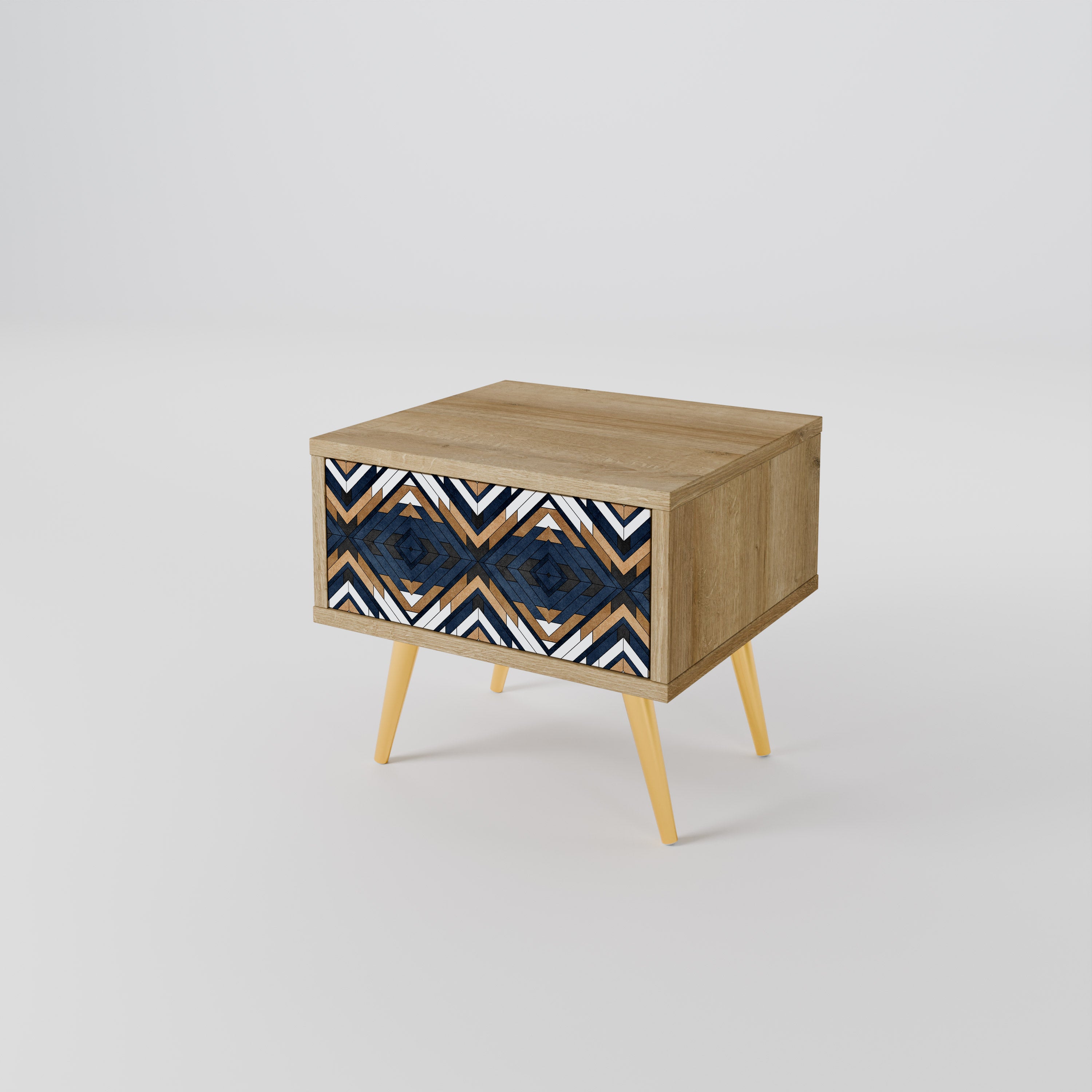 ARTFUL GEOMETRY Nightstand in Oak Effect