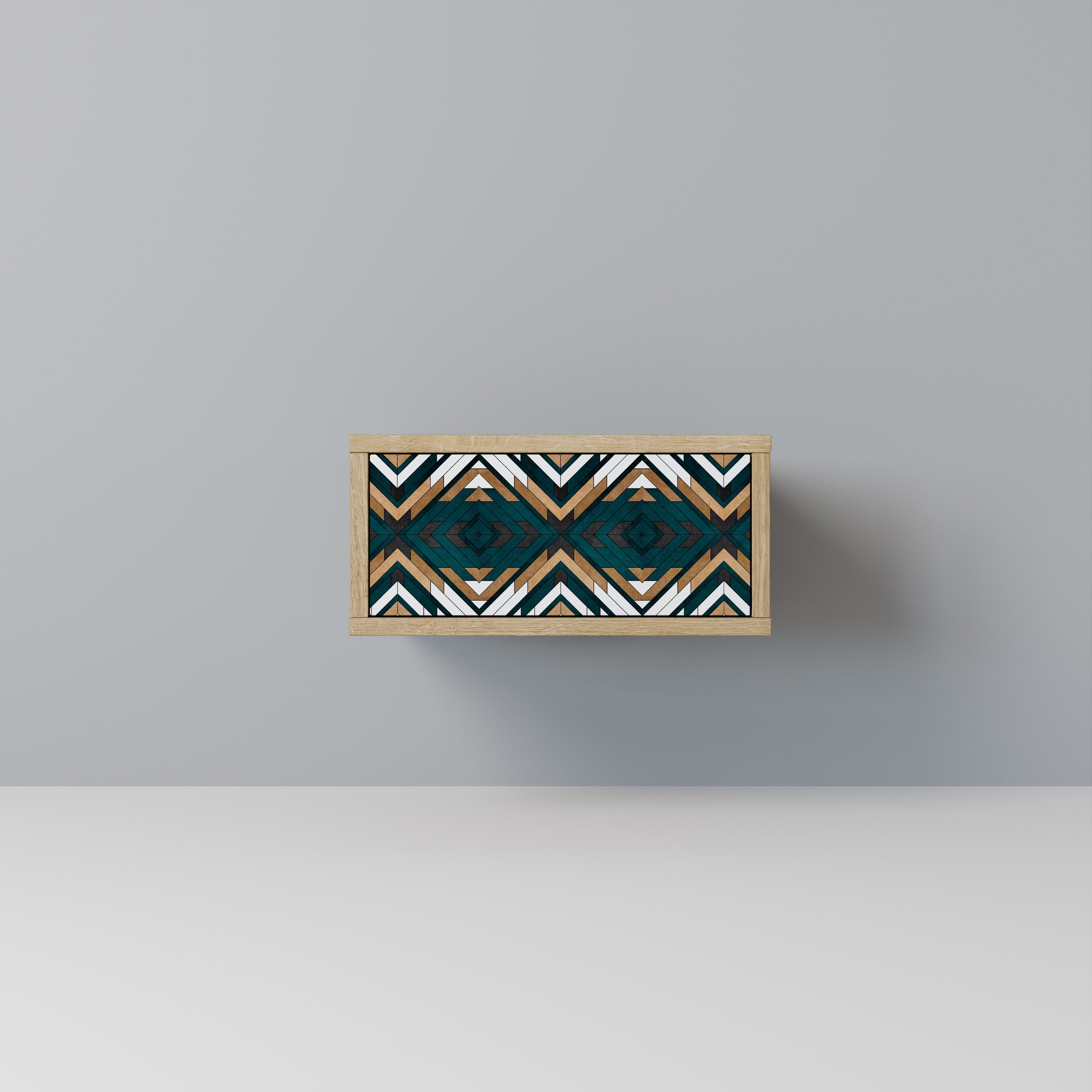 ARTISTIC GEOMETRY Nightstand in Oak Effect