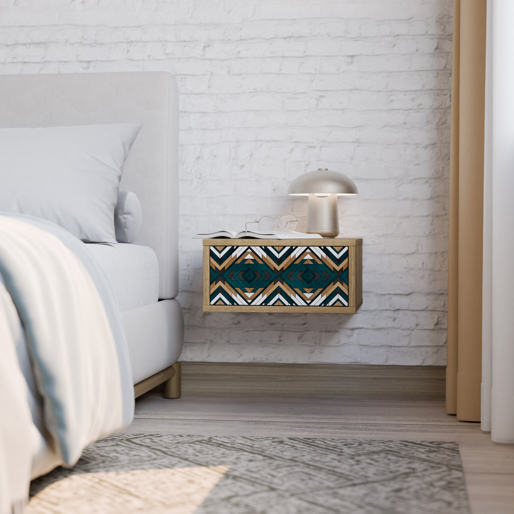 ARTISTIC GEOMETRY Nightstand in Oak Effect