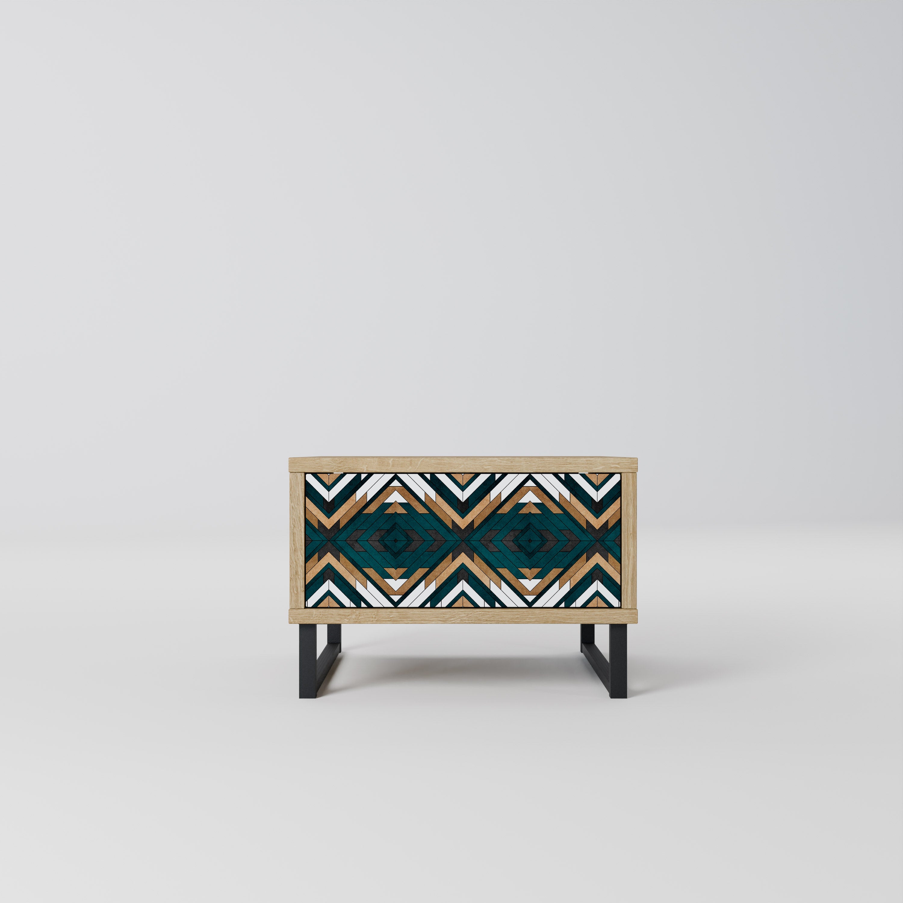 ARTISTIC GEOMETRY Nightstand in Oak Effect