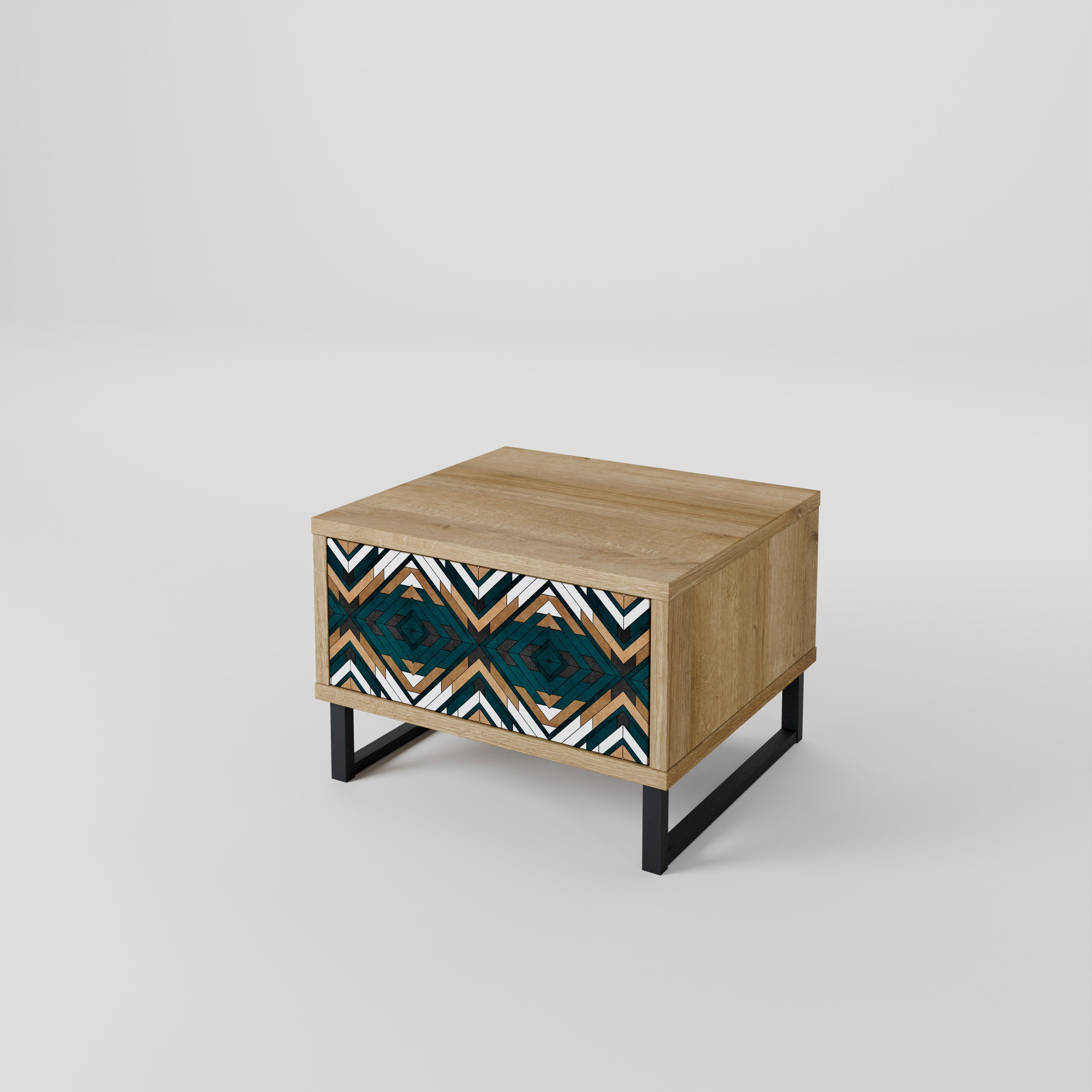 ARTISTIC GEOMETRY Nightstand in Oak Effect