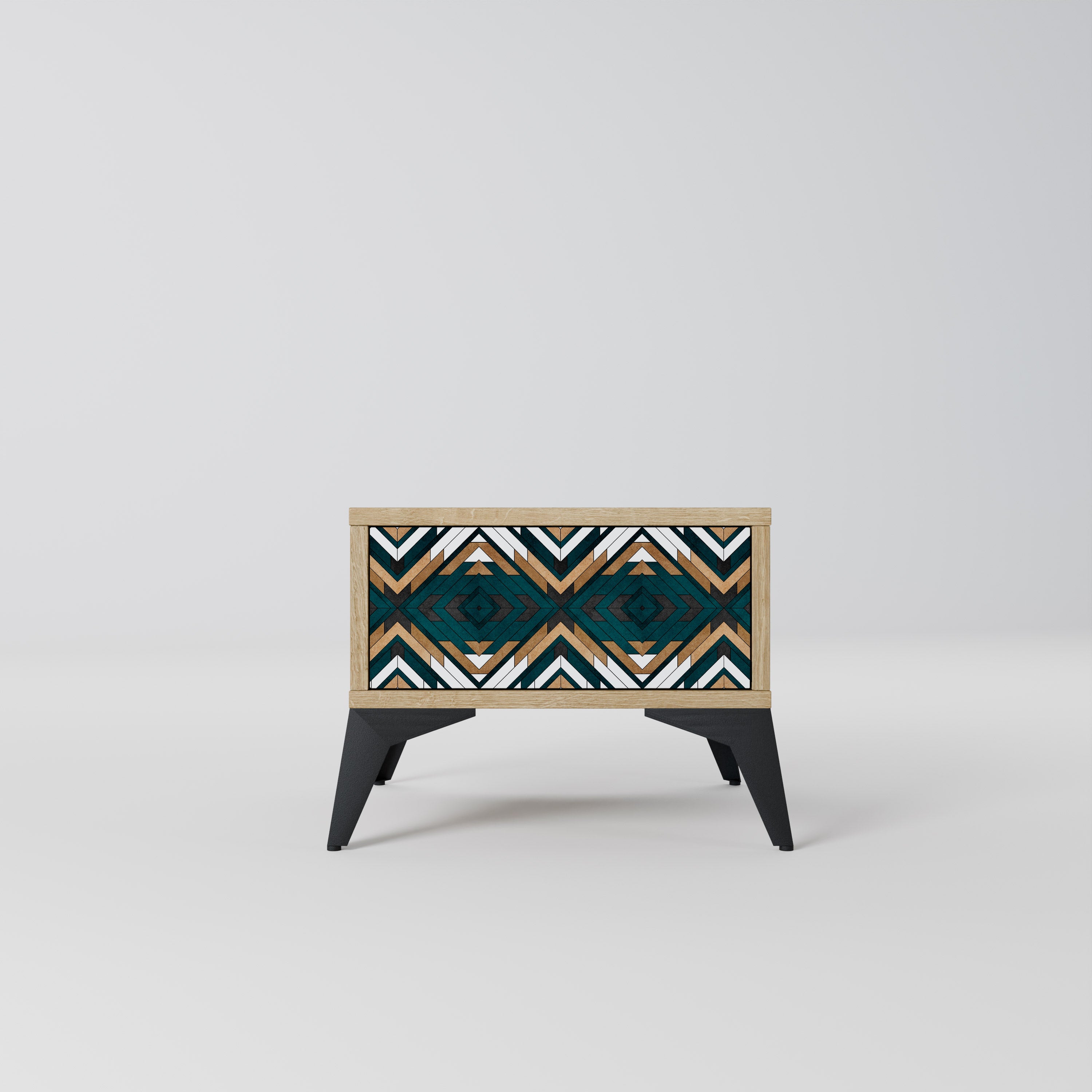 ARTISTIC GEOMETRY Nightstand in Oak Effect
