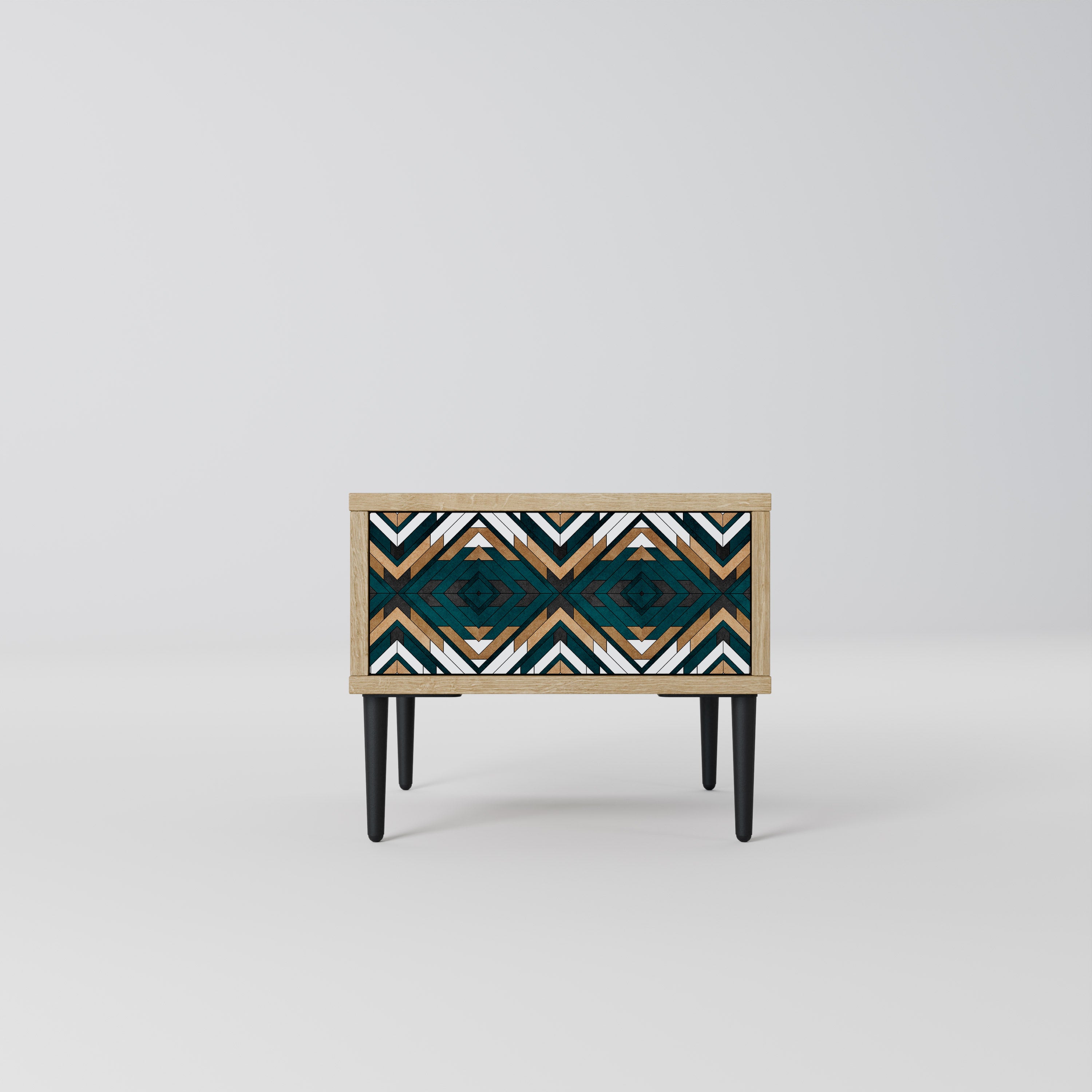 ARTISTIC GEOMETRY Nightstand in Oak Effect