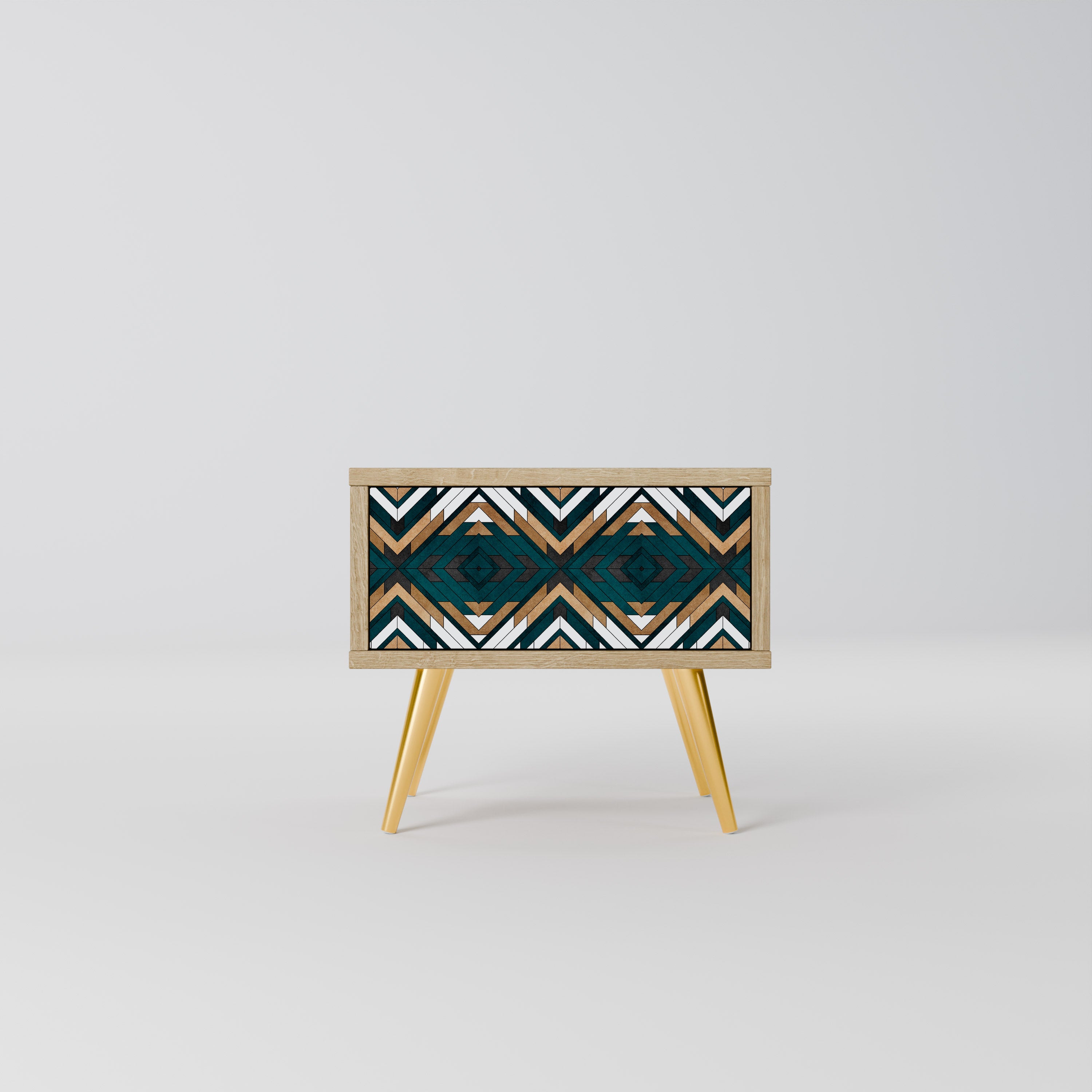 ARTISTIC GEOMETRY Nightstand in Oak Effect