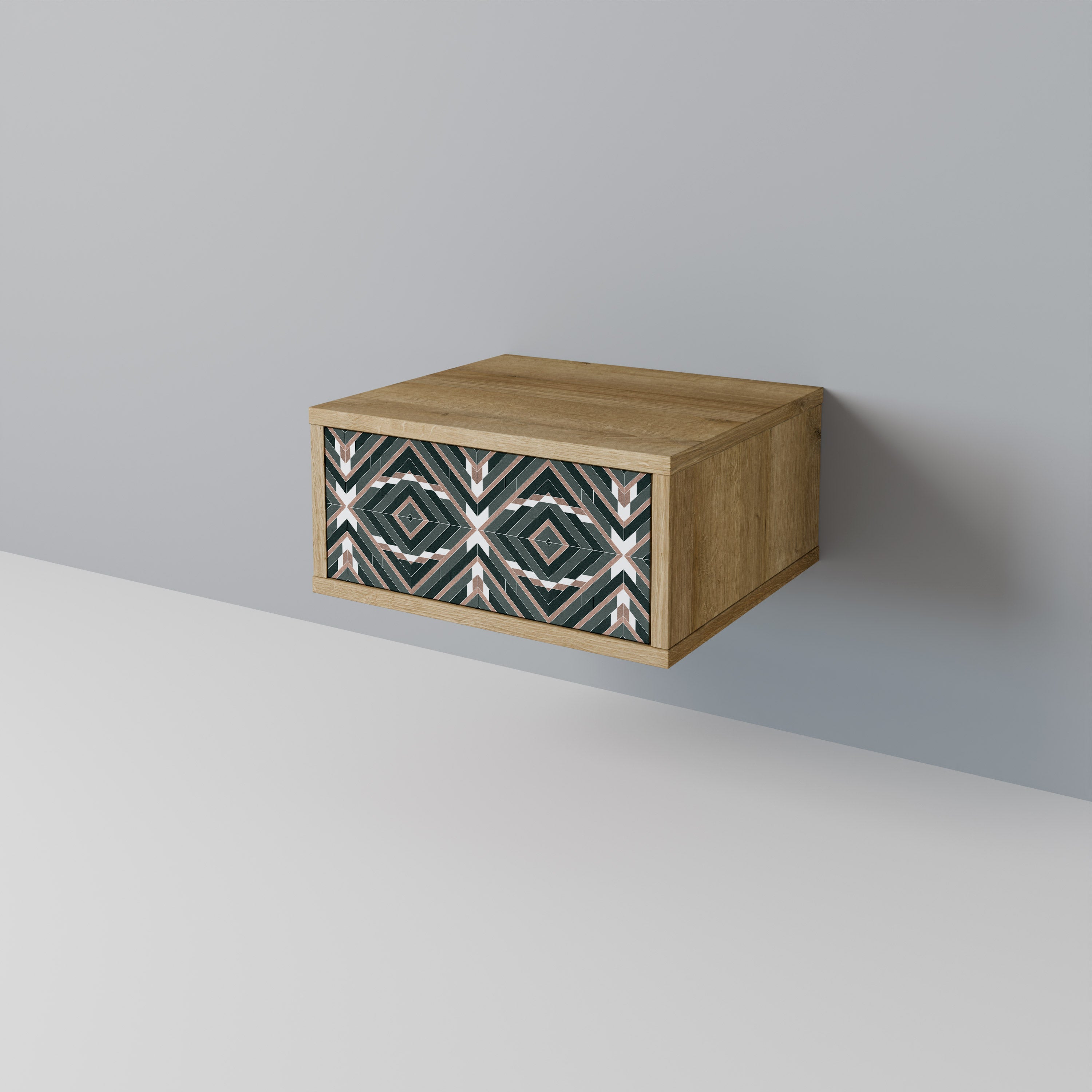 DIMENSION DELIGHTS Nightstand in Oak Effect